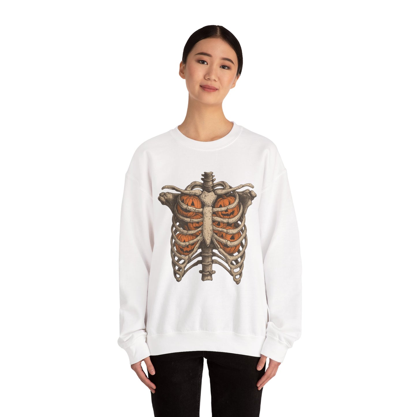 Halloween Skeleton Sweatshirt, Unisex Crewneck, Fall Fashion, Spooky Apparel, Gift for Halloween, Cozy Pullover