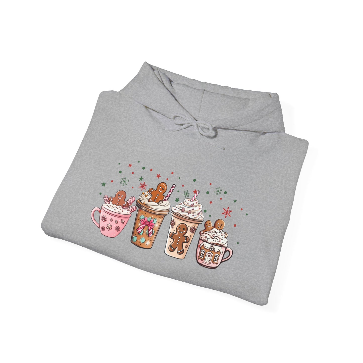 Gingerbread Coffee Holiday Hoodie - Cozy Xmas Sweatshirt, Cute Winter Gift, Christmas Apparel, Festive Layering Pullover