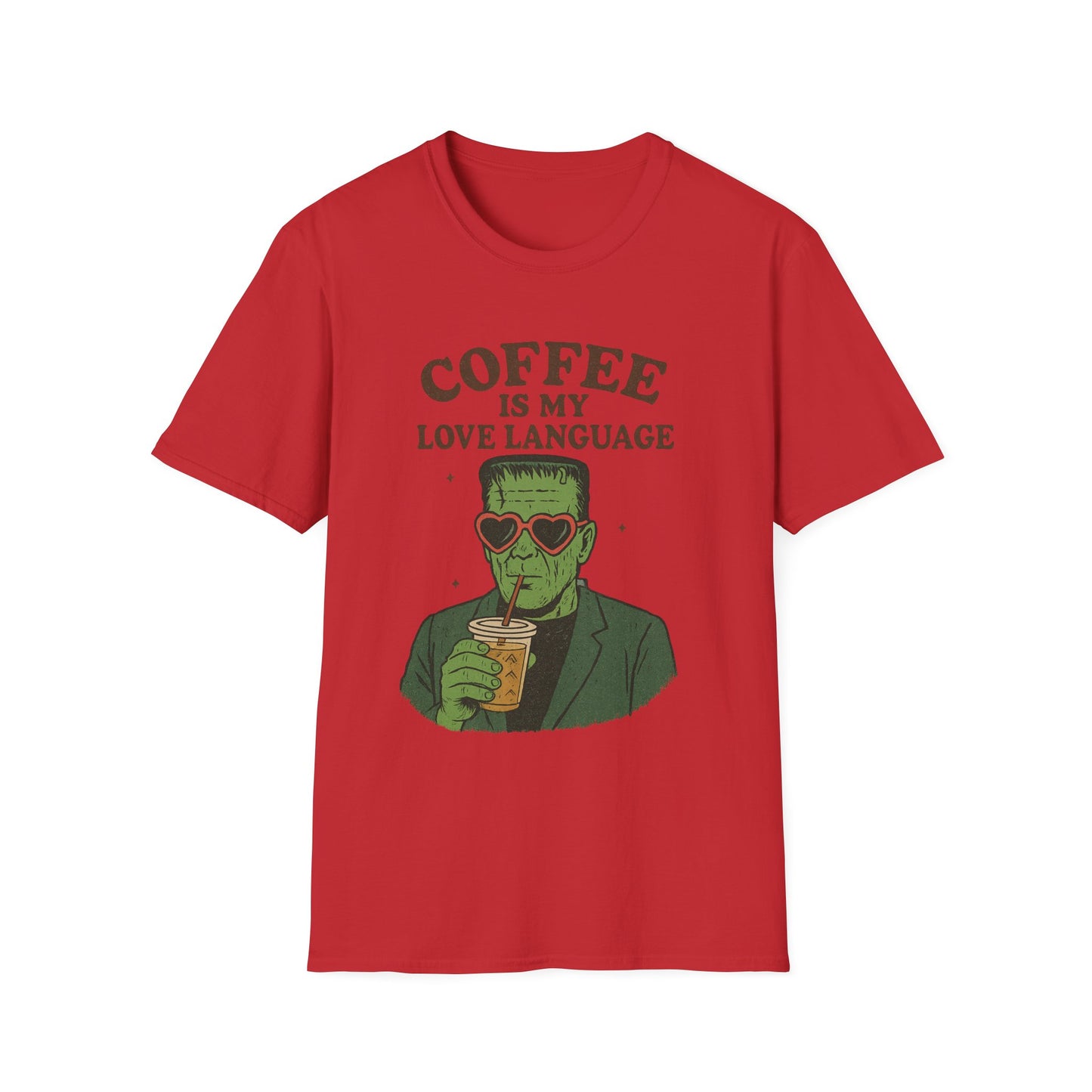 Frankenstein Coffee Lover T-Shirt, Funny Gift for Coffee Lovers, Unisex Tee, Perfect for Halloween, Casual Wear, Gift for Him/Her