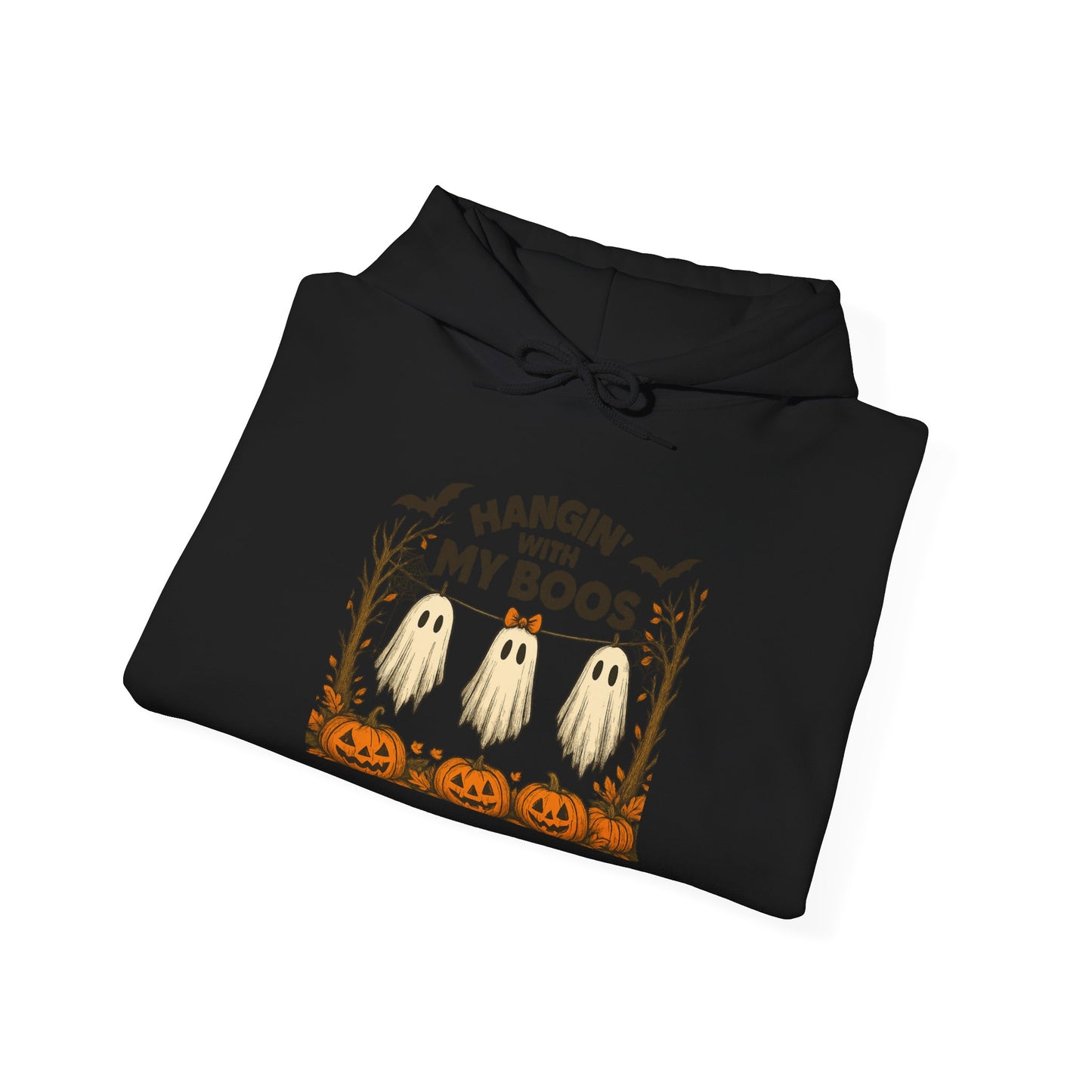 Halloween Ghost Hoodie, Cozy Autumn Apparel, Unisex Hoodie, Spooky Season Gift, Halloween Fun Wear, Hangin' with My Boos