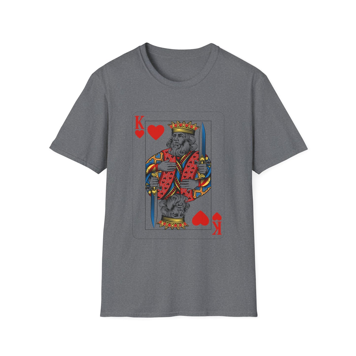 Valentines King of Hearts Unisex T-Shirt - Playful Card Design for Game Night
