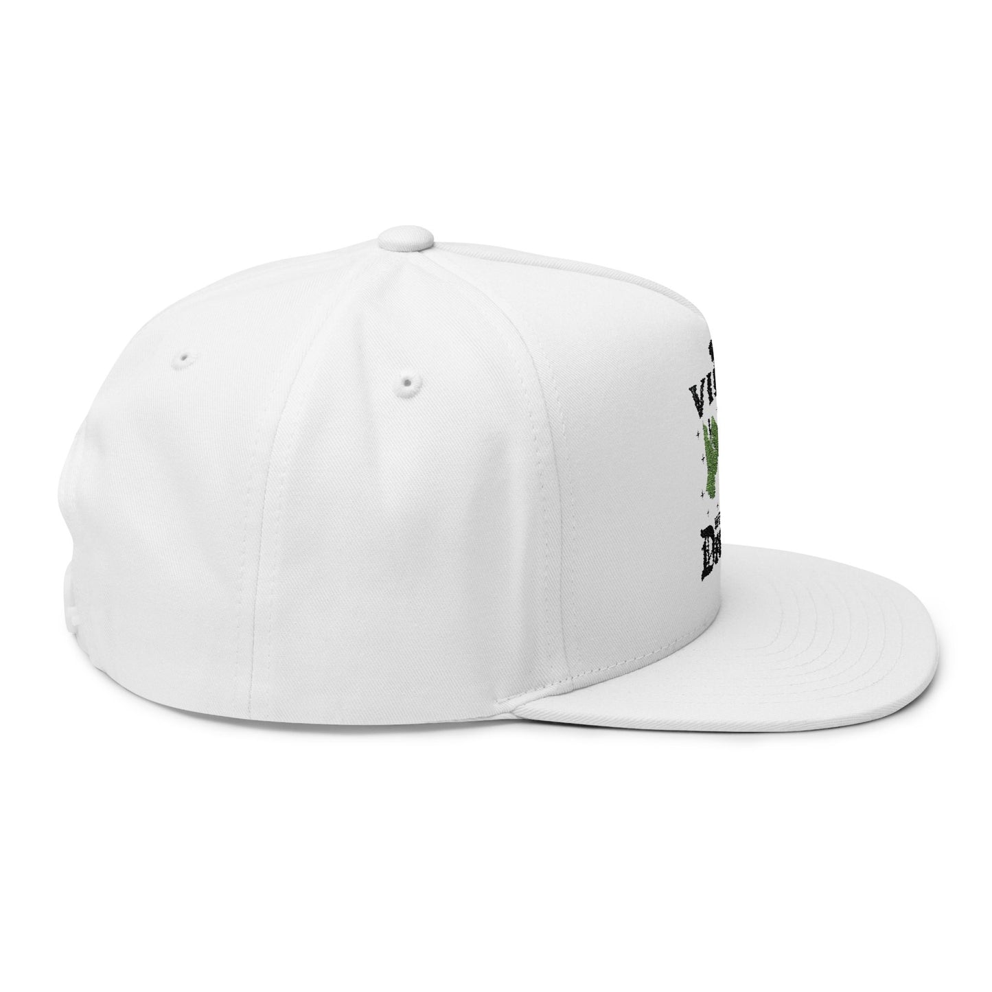 Vibin' with My Demons Flat Bill Cap, Cool Embroidered Hat, Gothic Aesthetic Accessory, Fashion Statement Hat, Great for Festivals, Gifts