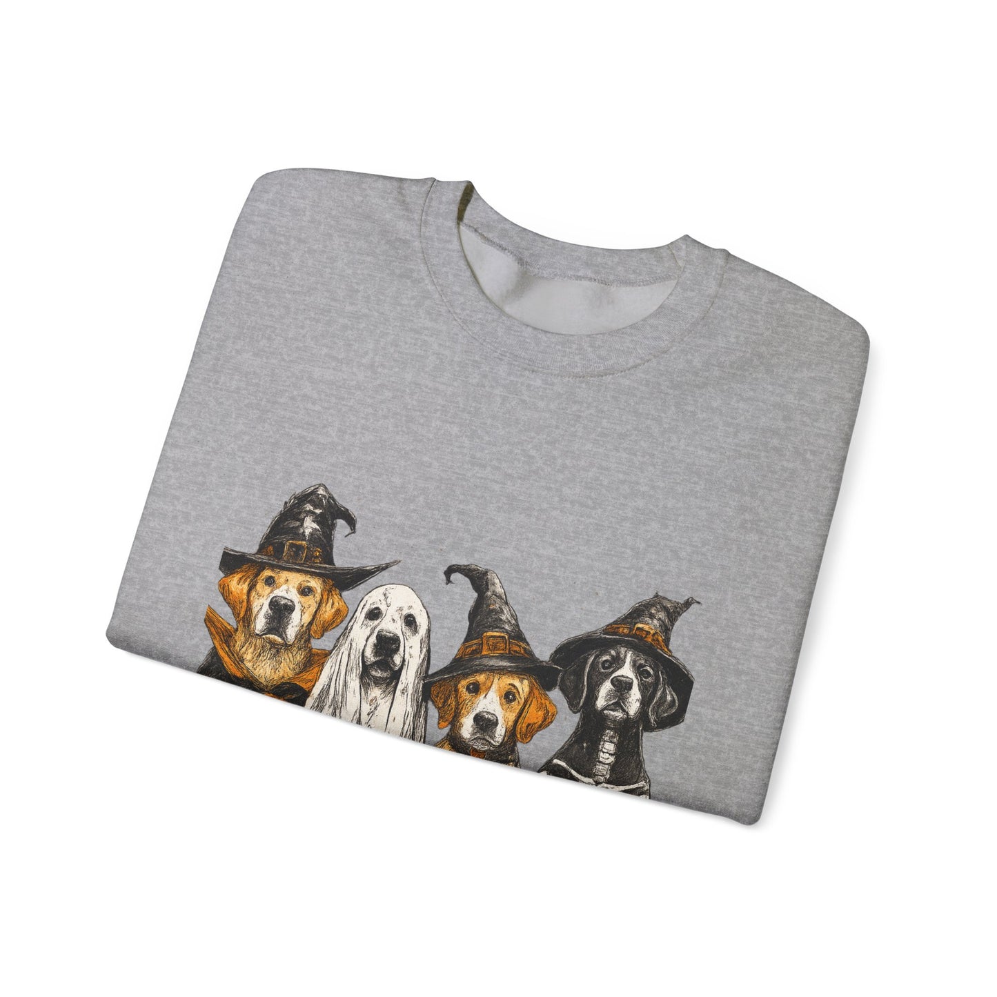 Halloween Dog-Themed Sweatshirt, Cozy Fall Apparel, Unisex Crewneck, Pet Lover Gift, Spooky Season Fashion