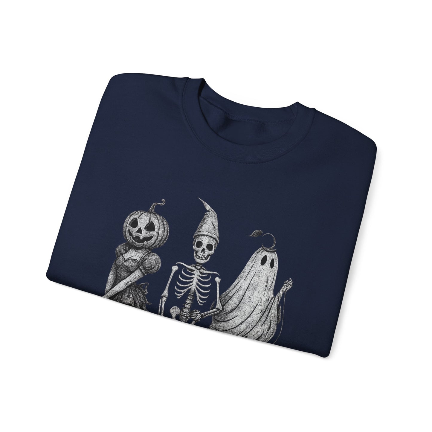 Halloween Sweatshirt with Ghosts and Ghouls Design
