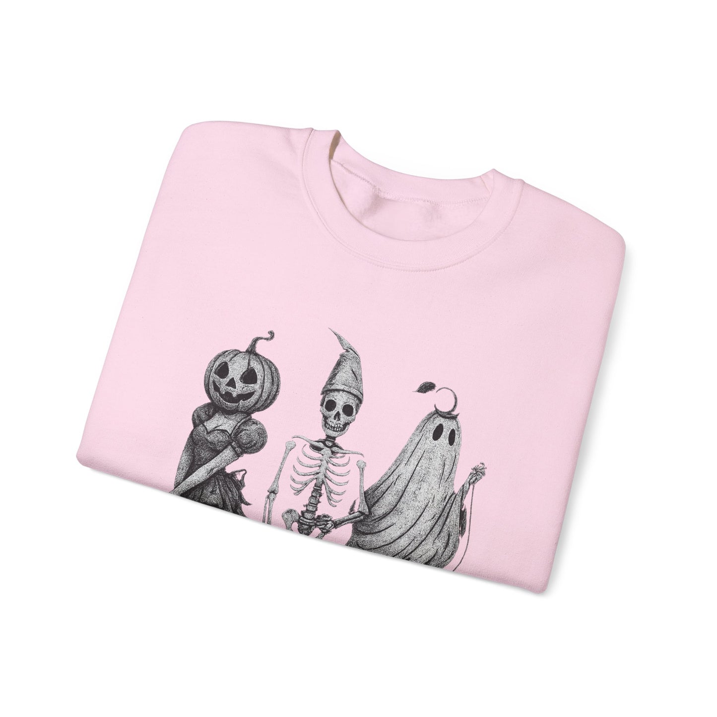 Halloween Sweatshirt with Ghosts and Ghouls Design