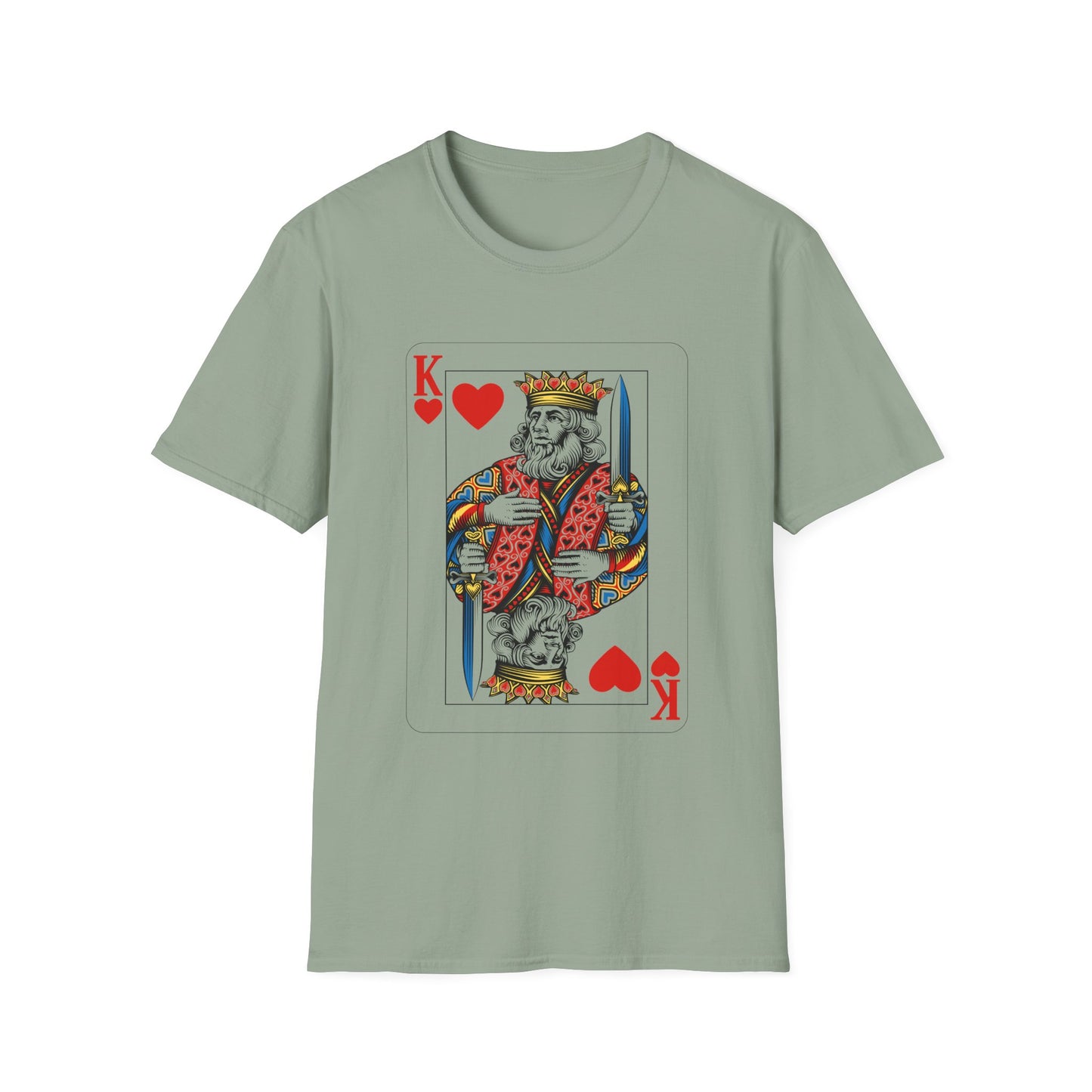 Valentines King of Hearts Unisex T-Shirt - Playful Card Design for Game Night