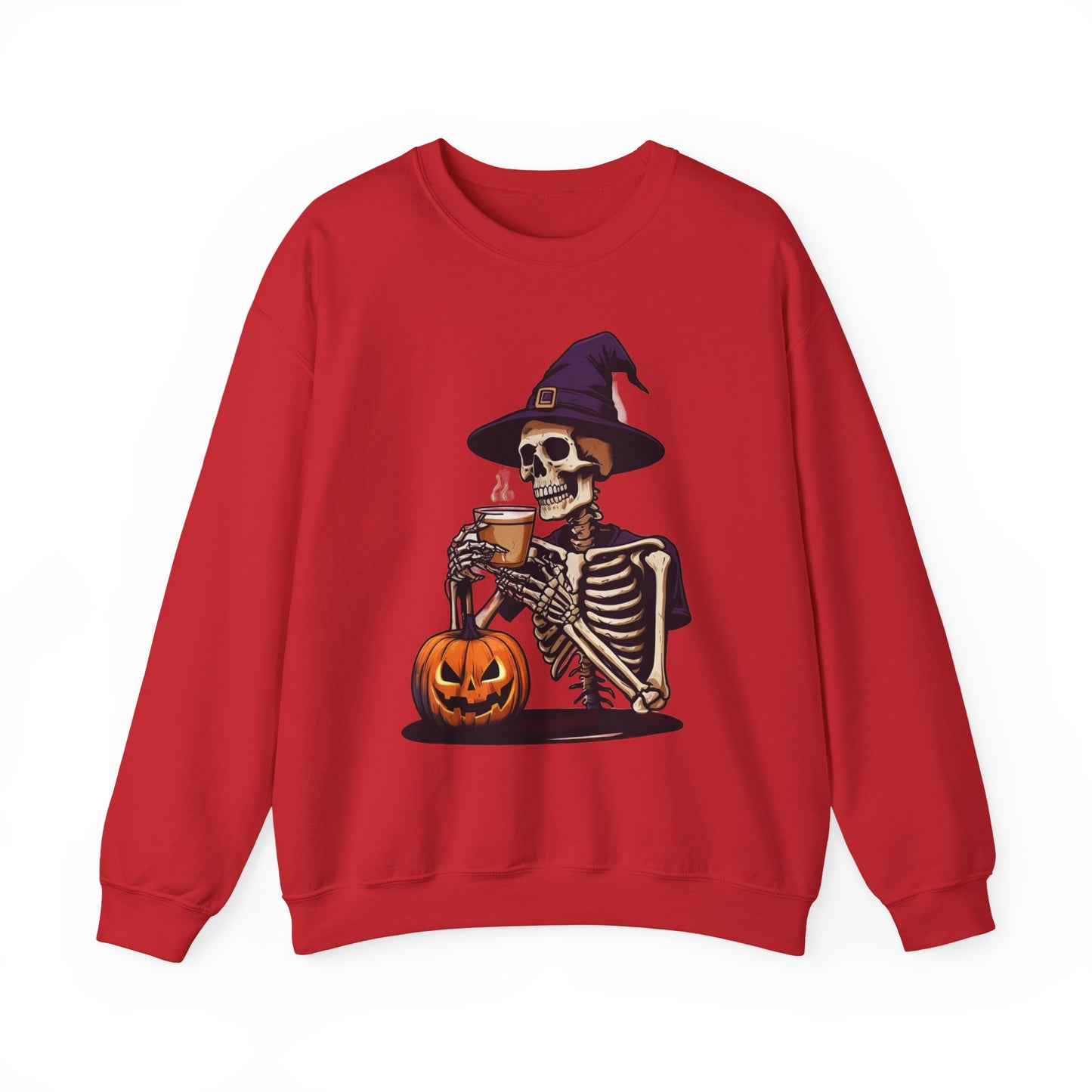 Spooky Skeleton Halloween Sweatshirt, Unisex Crewneck, Cozy Fall Fashion, Halloween Costume, Party Apparel, Ideal for Trick or Treat
