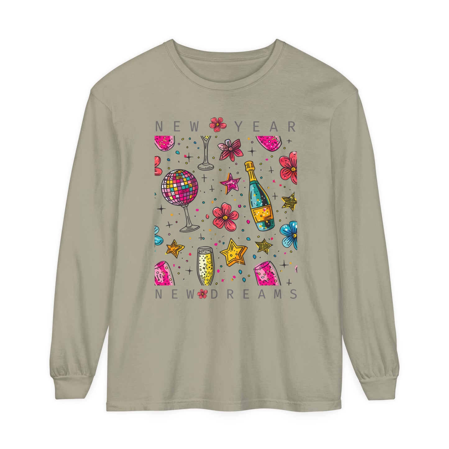 New Year Unisex Garment-dyed Long Sleeve T-Shirt