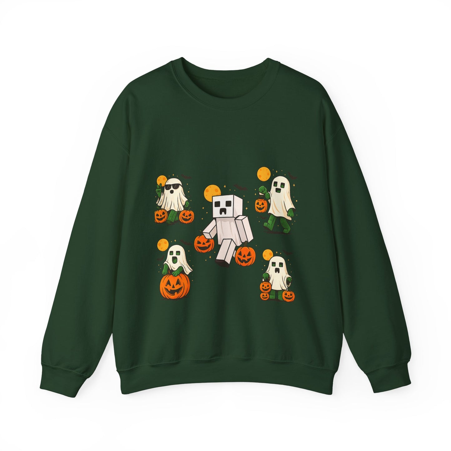 Halloween Ghost Cartoon Sweatshirt, Unisex Crewneck, Cozy Autumn Wear, Halloween Gifts, Spooky Season Apparel, Cute Sweatshirt