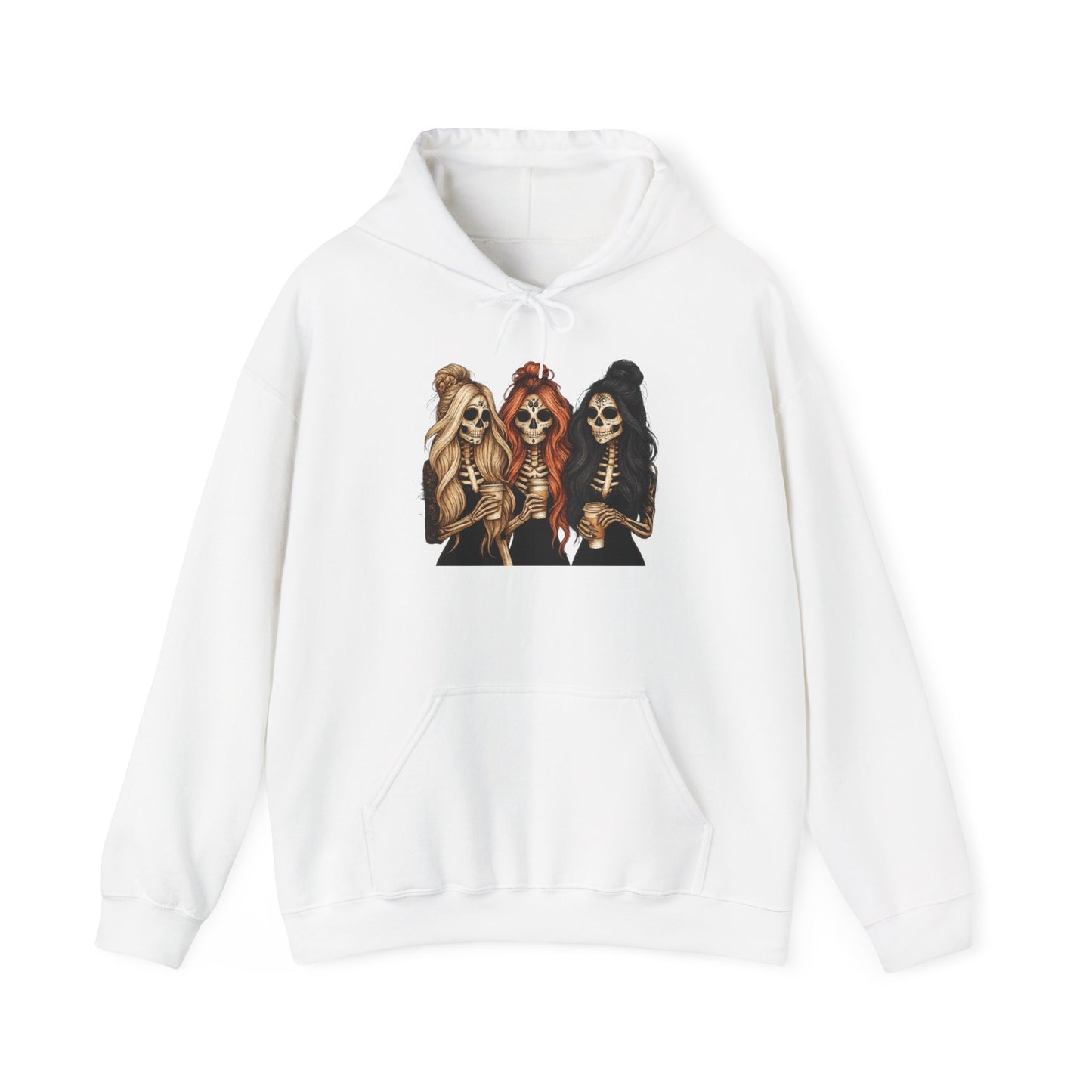 Sassy Skeletons Hoodie, Unisex Heavy Blend Hoodie, Halloween Hoodie, Spooky Cozy Wear, Gift for Horror Fans, Trendy Skeleton Hoodie