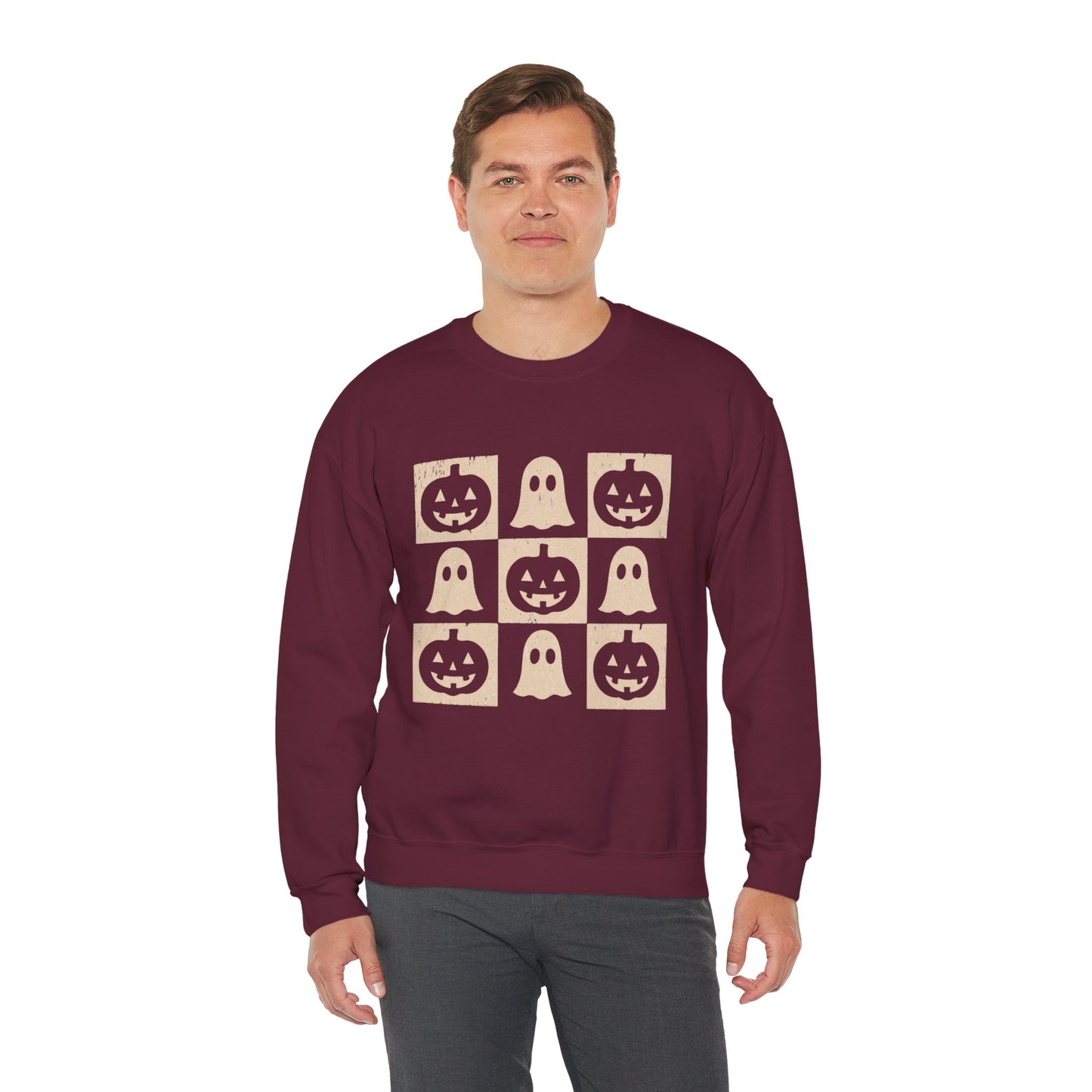 Halloween Ghosts Sweatshirt, Cozy Fall Sweater, Unisex Crewneck for Halloween, Cute Ghost Design, Perfect for Autumn Celebrations
