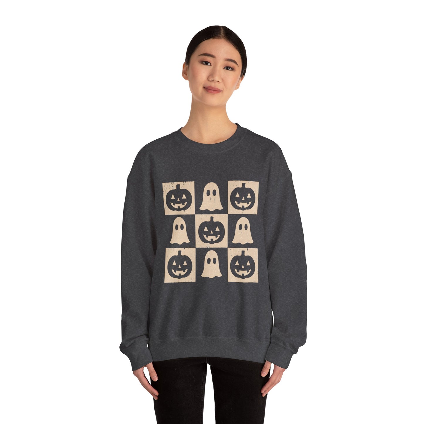 Halloween Ghosts Sweatshirt, Cozy Fall Sweater, Unisex Crewneck for Halloween, Cute Ghost Design, Perfect for Autumn Celebrations