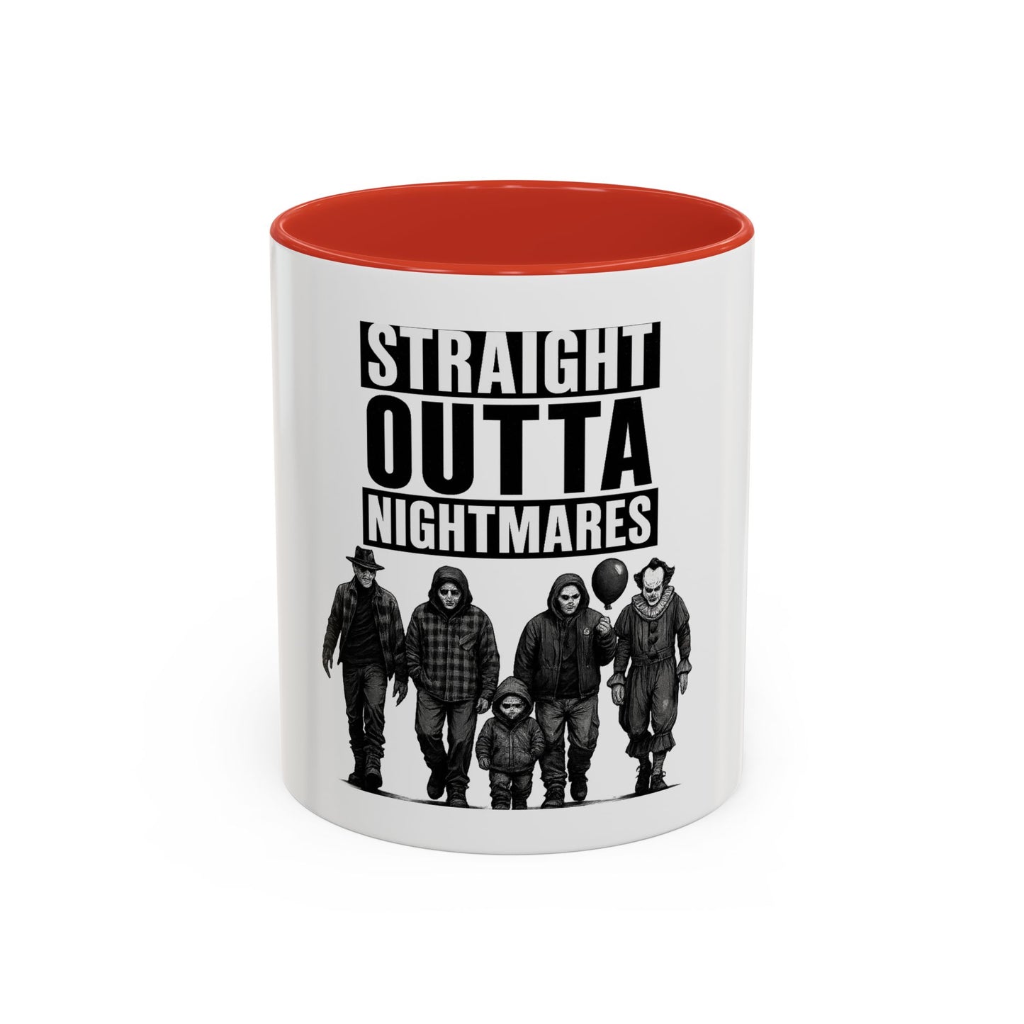 Straight Outta Nightmares Accent Coffee Mug | Spooky Mug, Horror Coffee Cup, Unique Gift for Halloween, Funware, Collectible Tea Mug