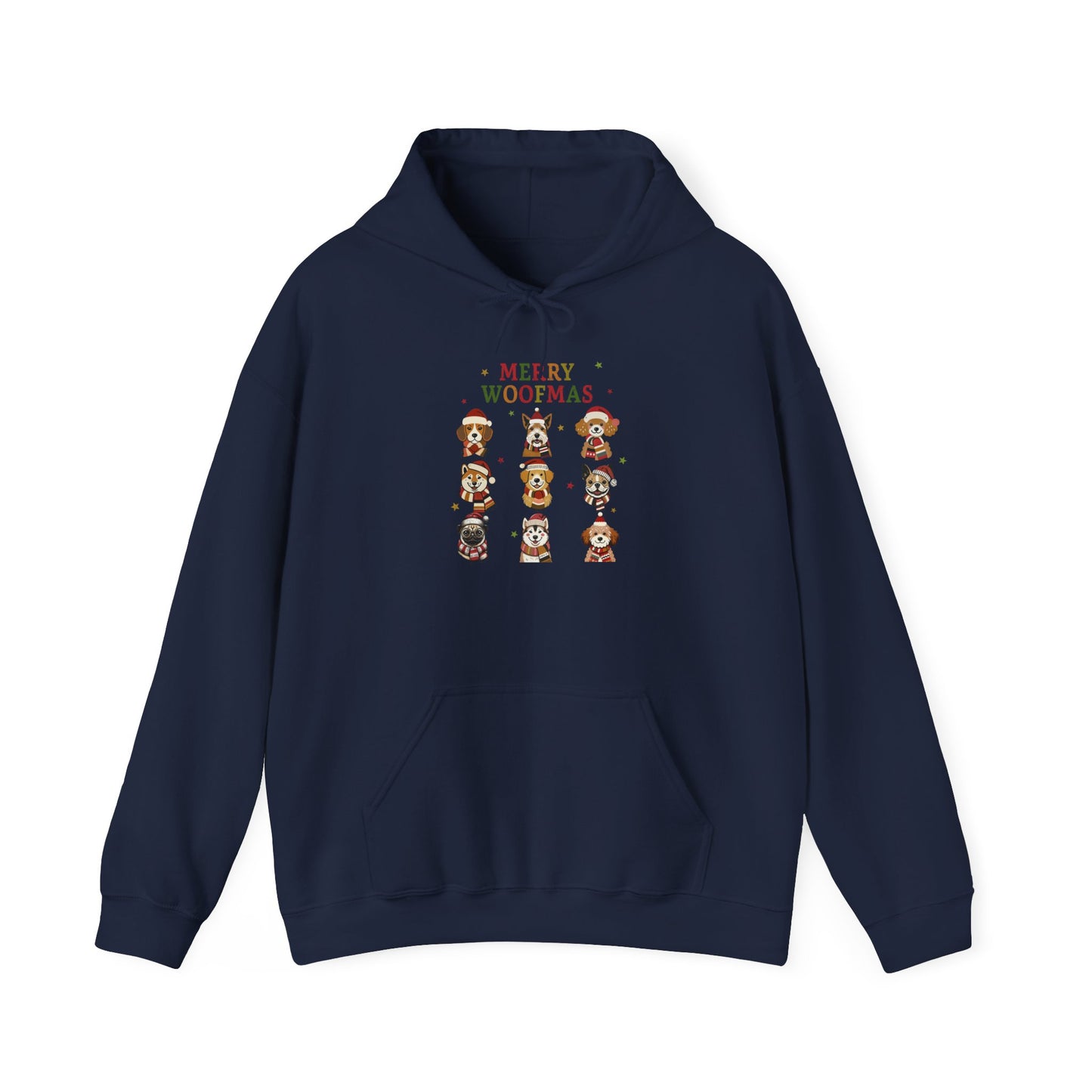 Merry Woofmas Hoodie, Cozy Dog Lover Hoodie, Gift for Pet Owners, Cute Holiday Apparel, Festive Furry Friends Clothing