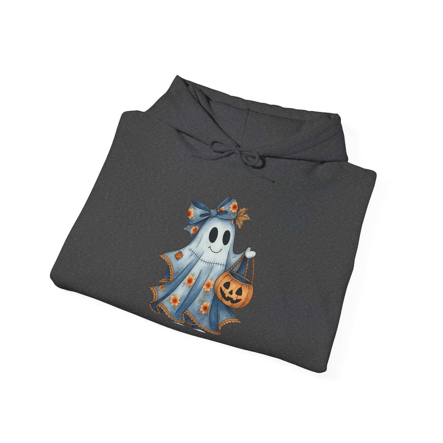 Ghostly Fun Hooded Hoodie, - Halloween Spirit, Cozy Comfort, Unisex Style, Casual Wear, Spooky Gift