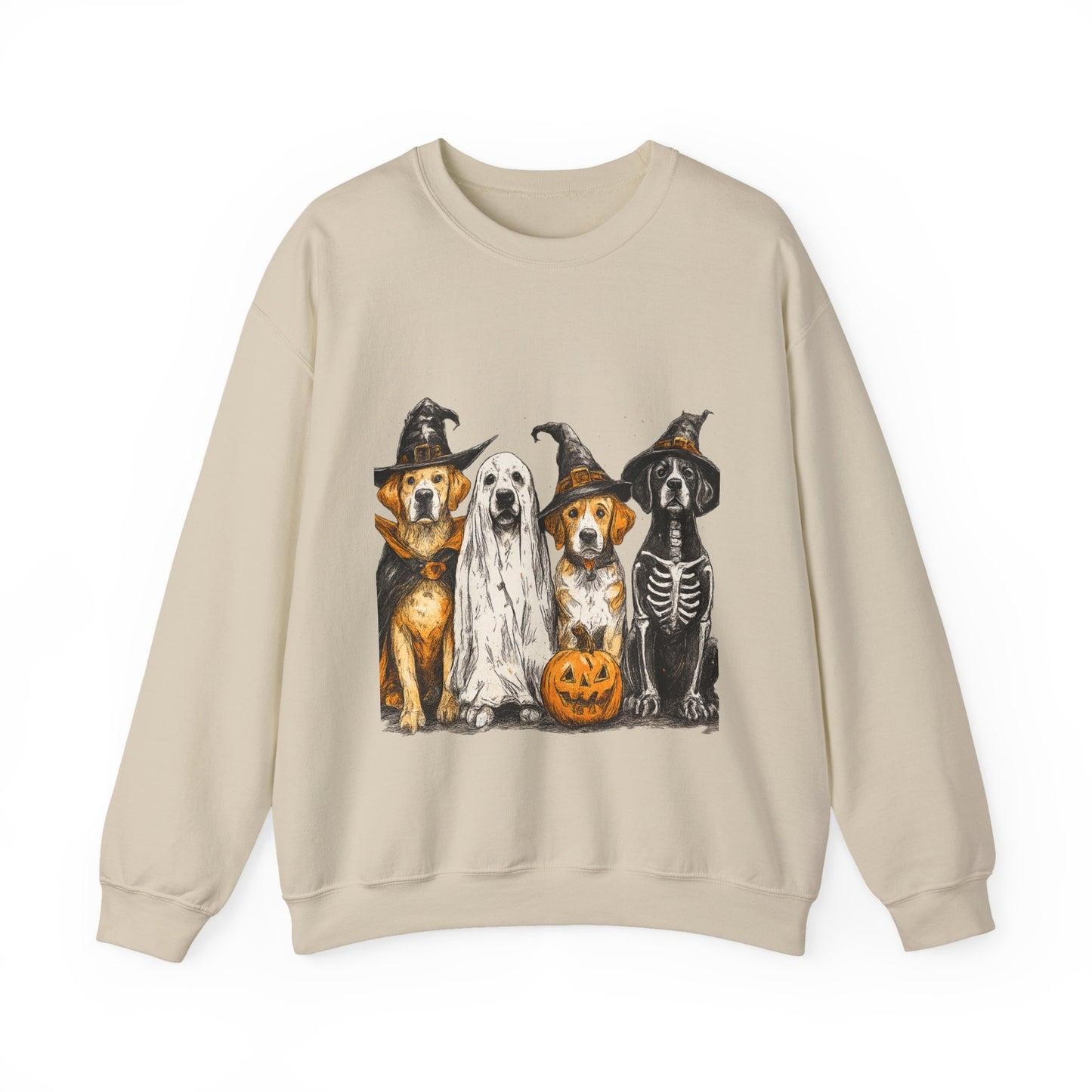 Halloween Dog-Themed Sweatshirt, Cozy Fall Apparel, Unisex Crewneck, Pet Lover Gift, Spooky Season Fashion