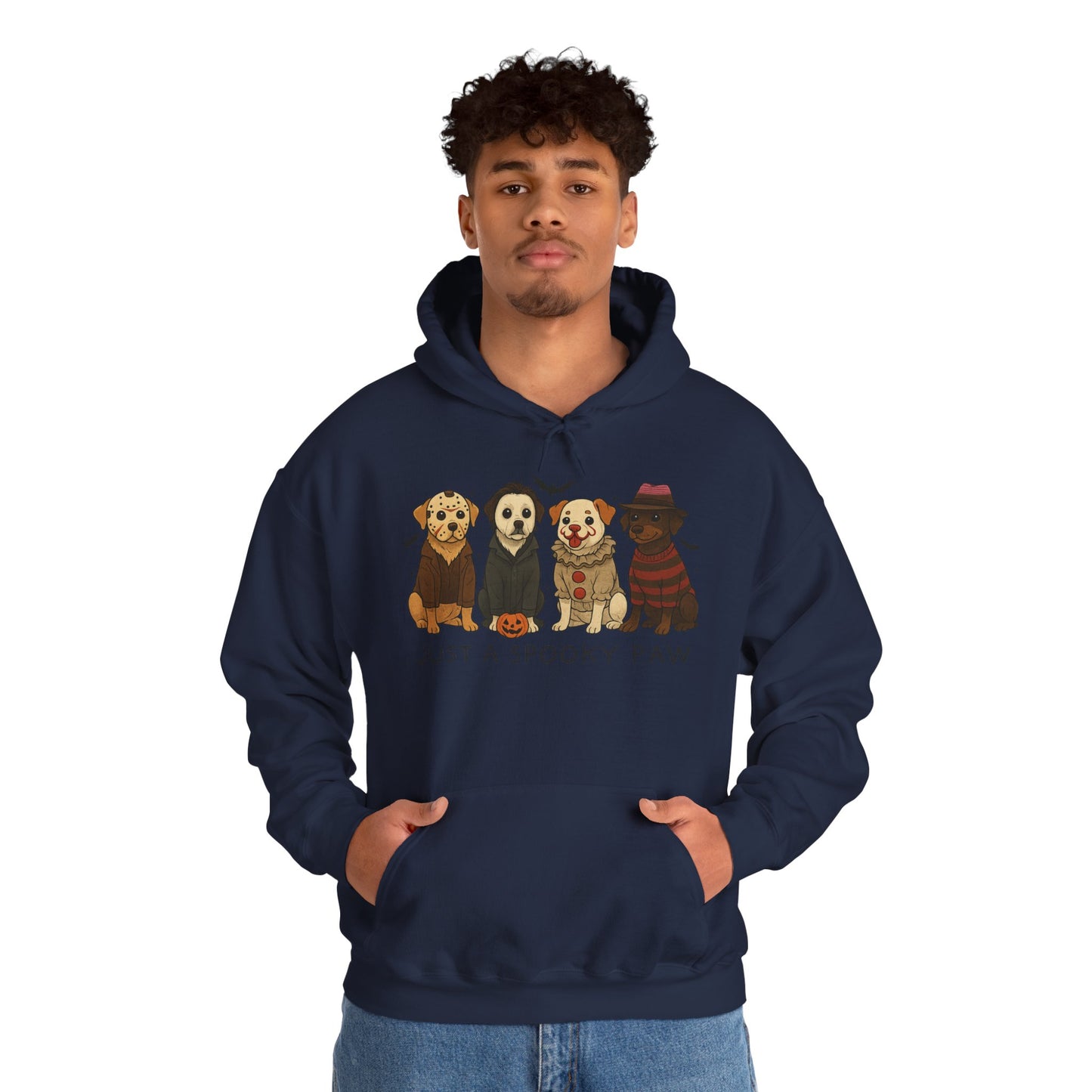 Spooky Paws Unisex Hoodie - Halloween Dog Lover Sweatshirt, Cozy Fall Apparel, Pet Themed Clothing, Gift for Dog Owners, Spooky Season Style