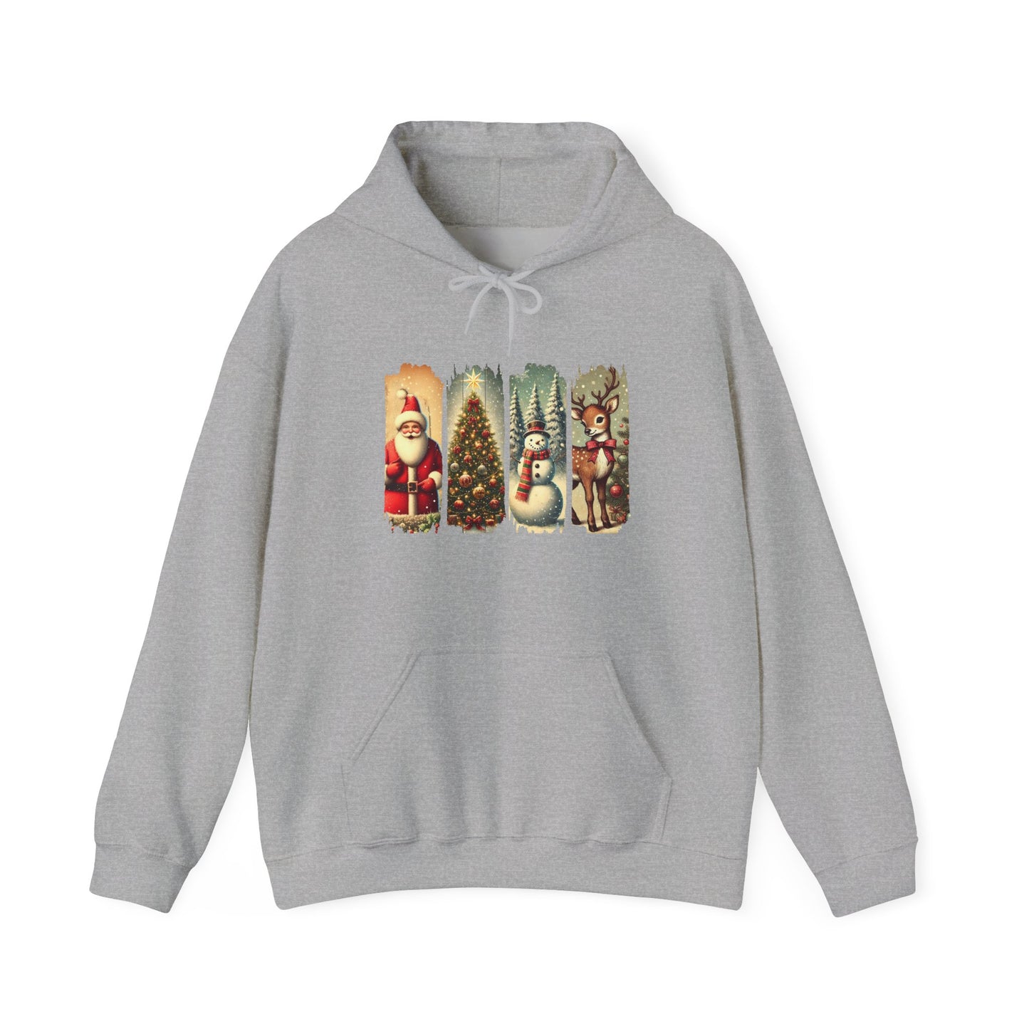 Cozy Christmas Sweatshirt with Vintage Holiday Designs, Unisex Hoodie for Winter, Christmas Gift, Holiday Wear, Festive Apparel