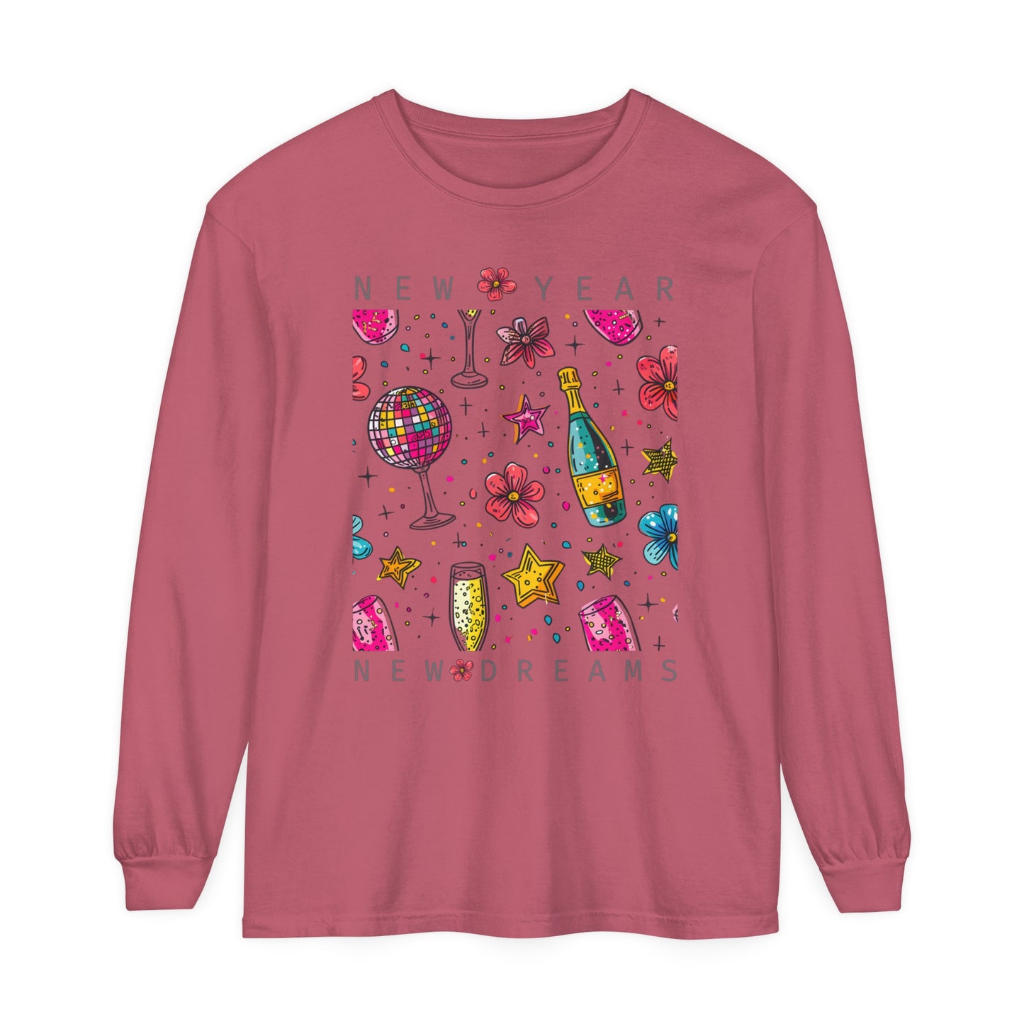 New Year Unisex Garment-dyed Long Sleeve T-Shirt