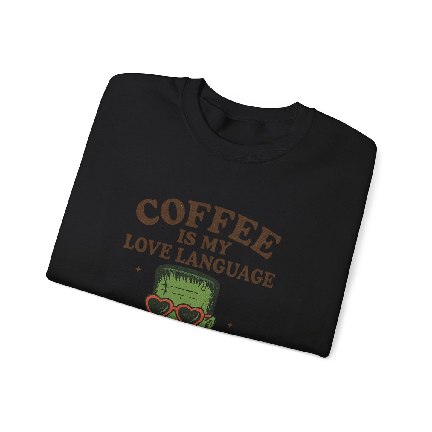 Coffee Lover's Unisex Crewneck Sweatshirt, Gift for Coffee Enthusiasts, Funny Sweatshirt, Halloween Apparel, Cozy Casual Wear
