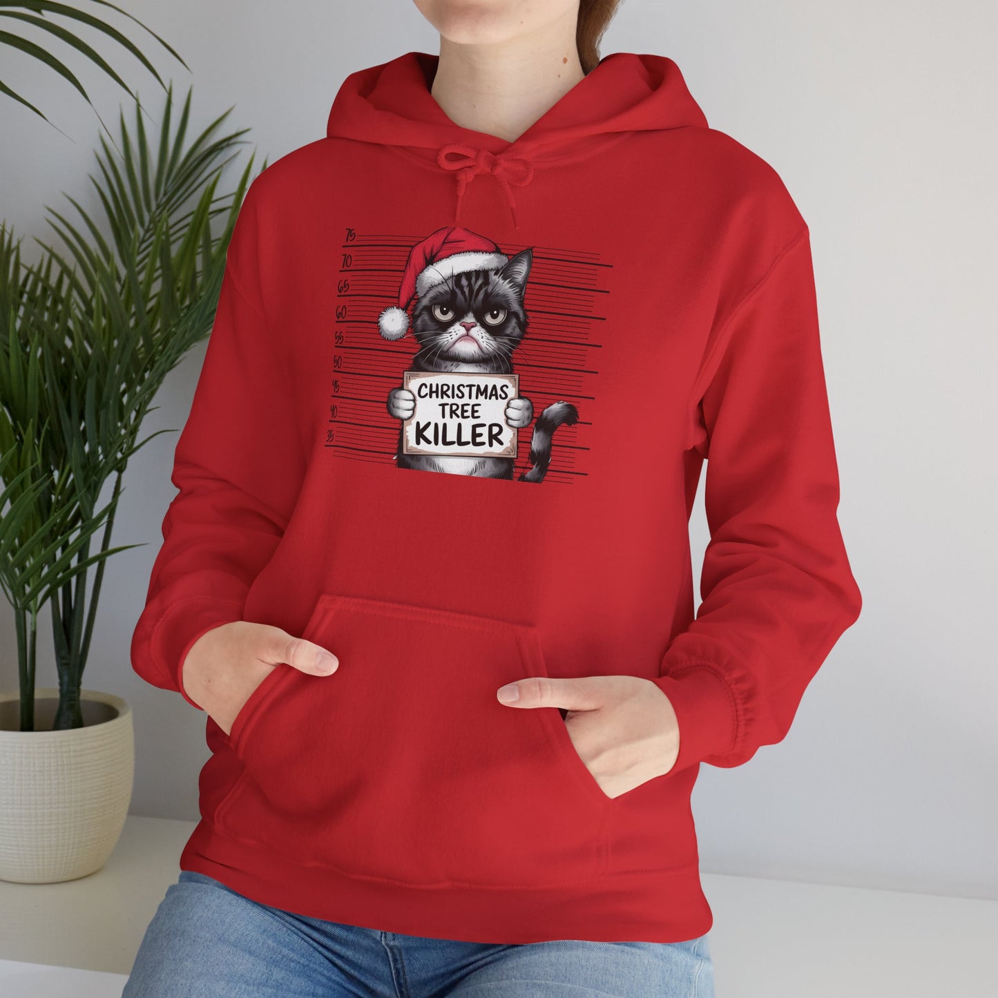 Christmas Cat Humor Hoodie, Funny Holiday Hoodie, Gift for Cat Lovers, Winter Apparel, Pet-Themed Clothing