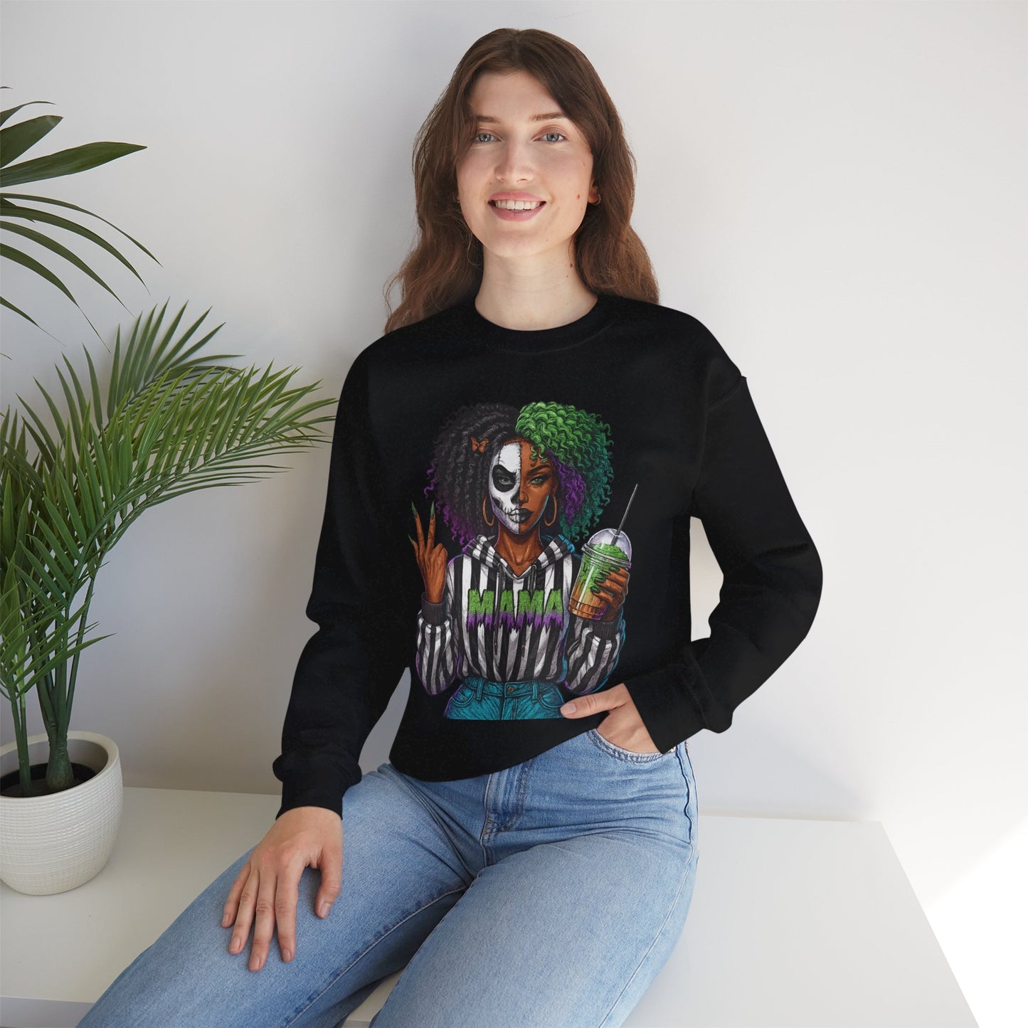 Vibrant Graphic Sweatshirt - Perfect for Creative Souls | Comfy Crewneck | Gift for Moms, Halloween, Trendy Outfits, Streetwear, Art Lovers