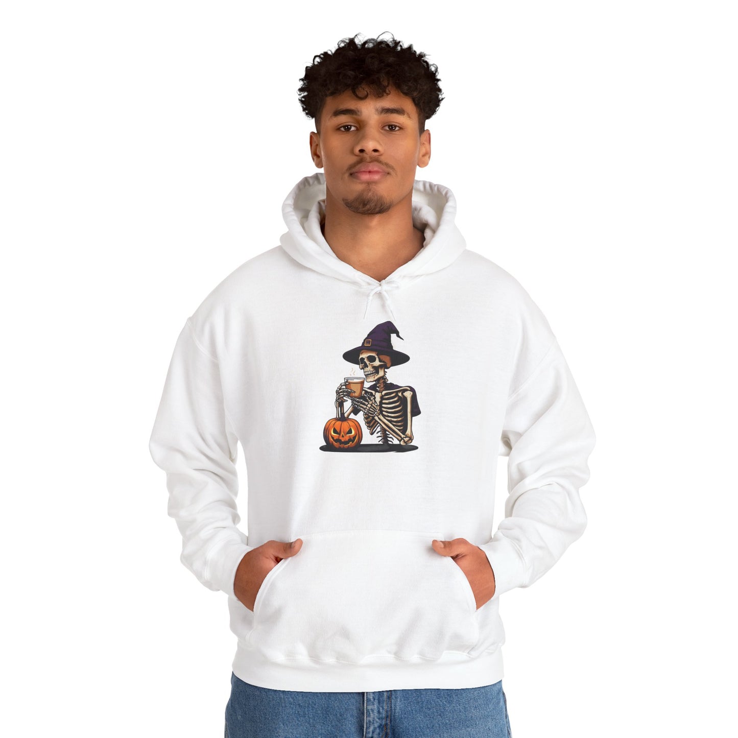 Halloween Skeleton Hoodie, Unisex Fall Sweatshirt, Spooky Season Apparel, Cozy Costume Alternative, Halloween Gift for Him/Her