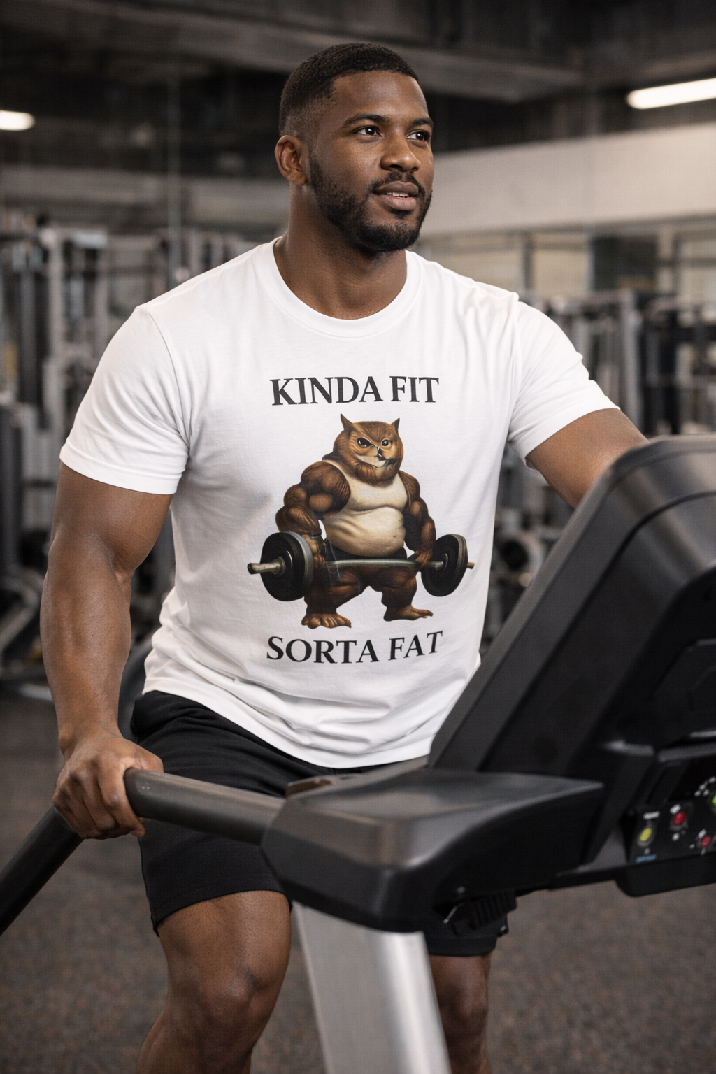 Kinda Fit Sorta Fat Cat Weightlifting T-Shirt
