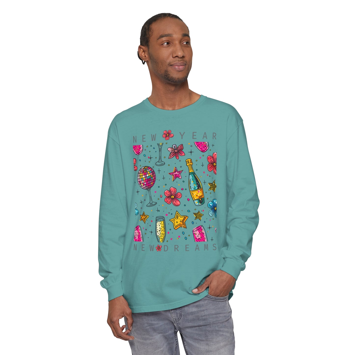 New Year Unisex Garment-dyed Long Sleeve T-Shirt