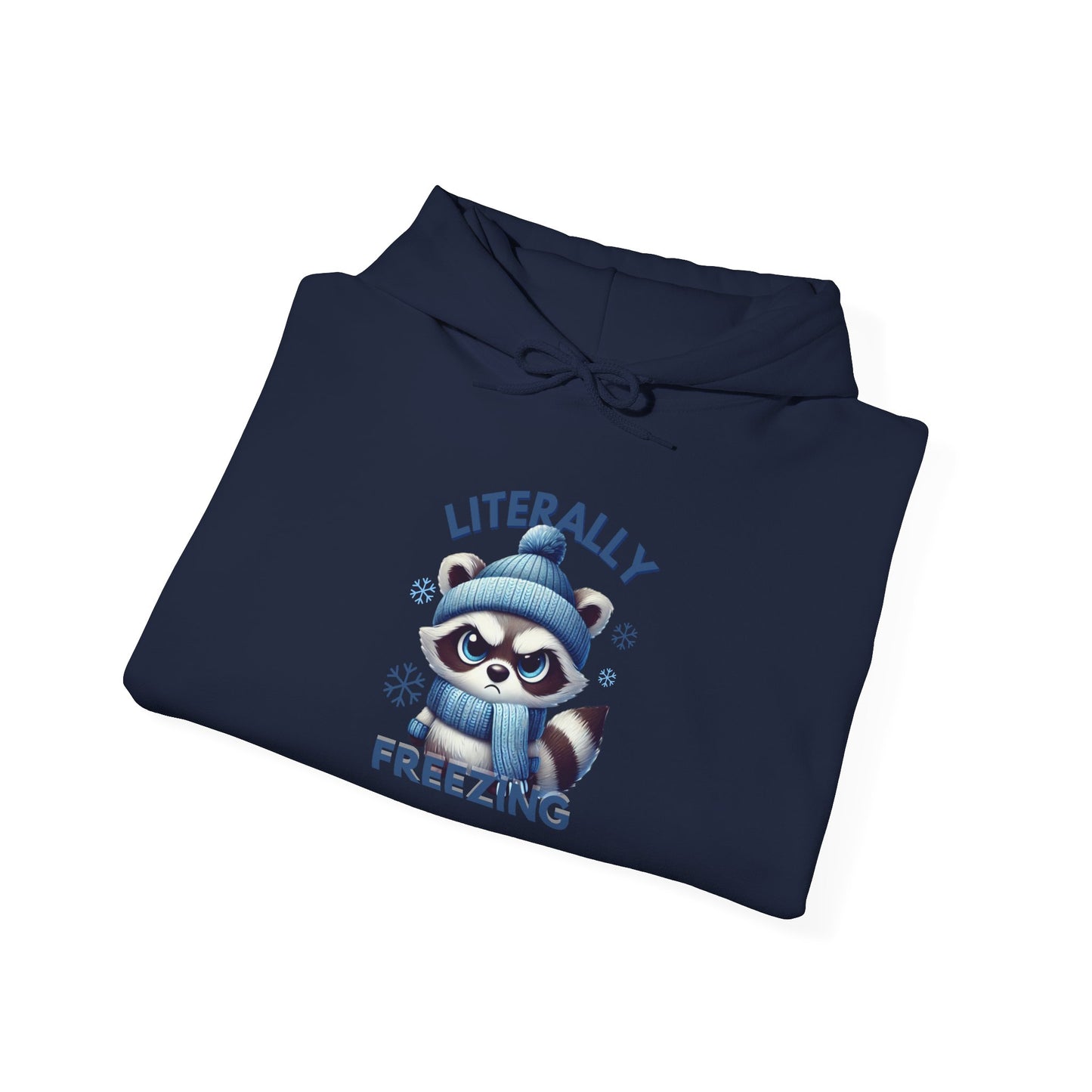 Chilly Raccoon Hoodie, Cozy Gift for Winter, Funny Hooded Hoodie, Cute Animal Apparel, Holiday Essentials