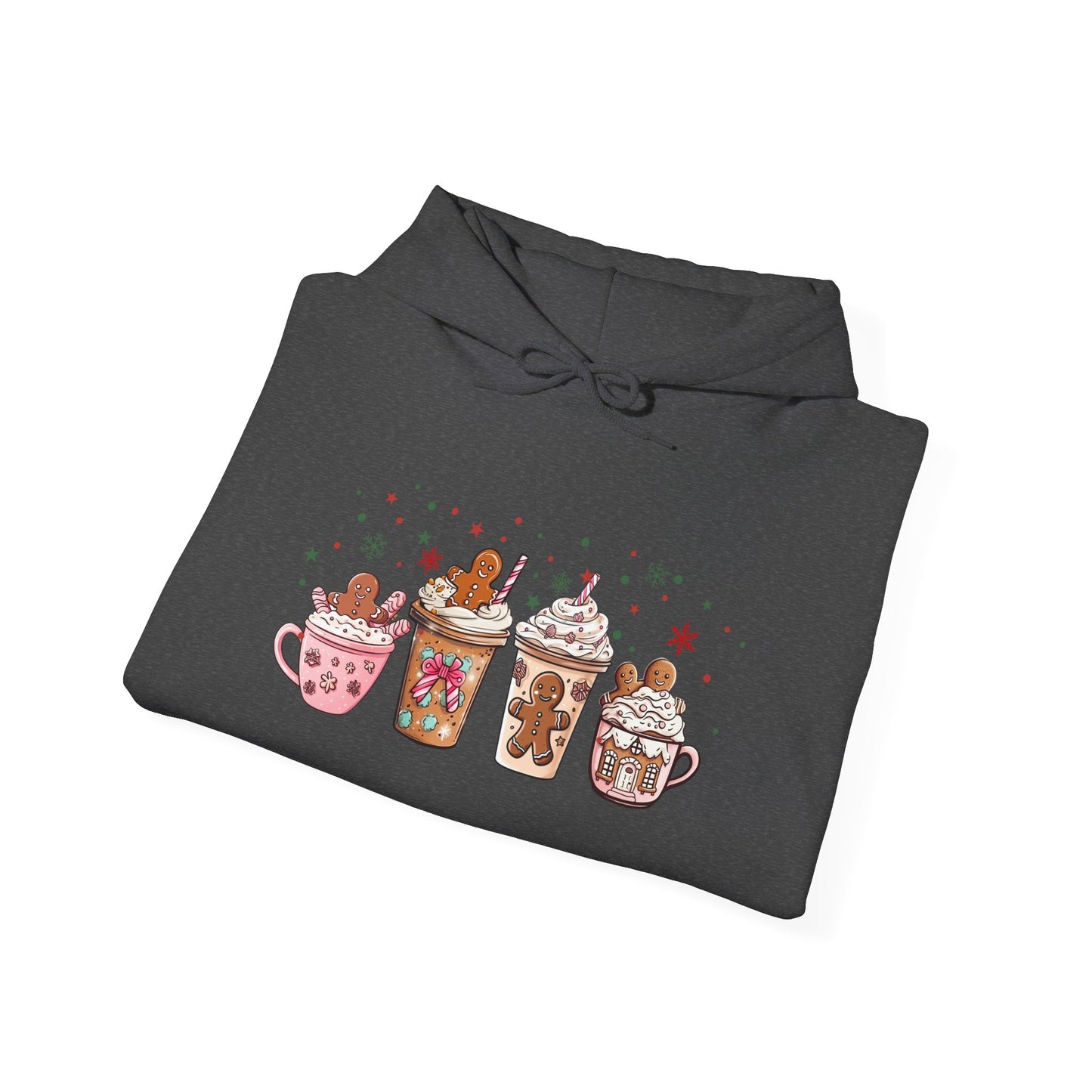 Gingerbread Coffee Holiday Hoodie - Cozy Xmas Sweatshirt, Cute Winter Gift, Christmas Apparel, Festive Layering Pullover