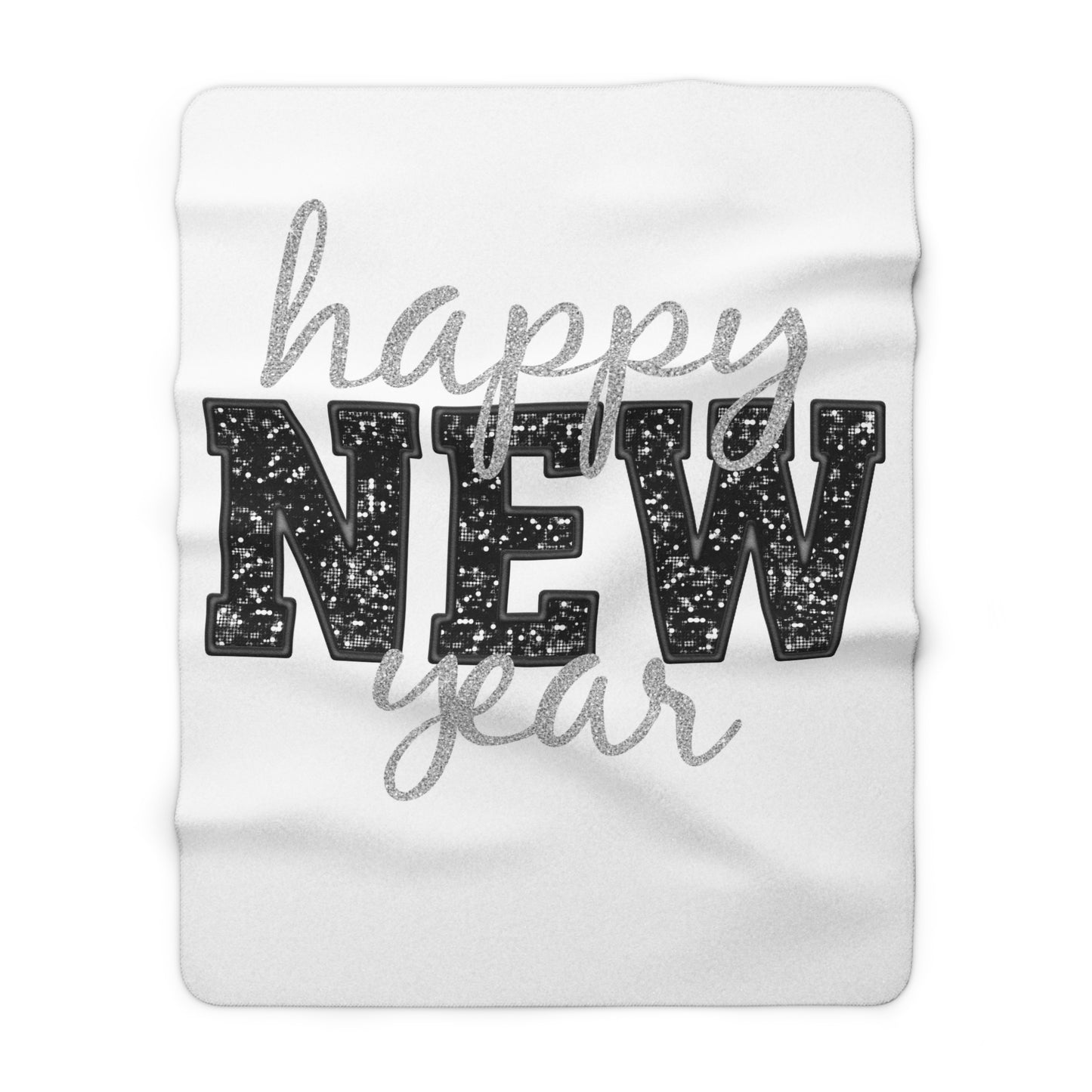 New Year Sherpa Fleece Blanket