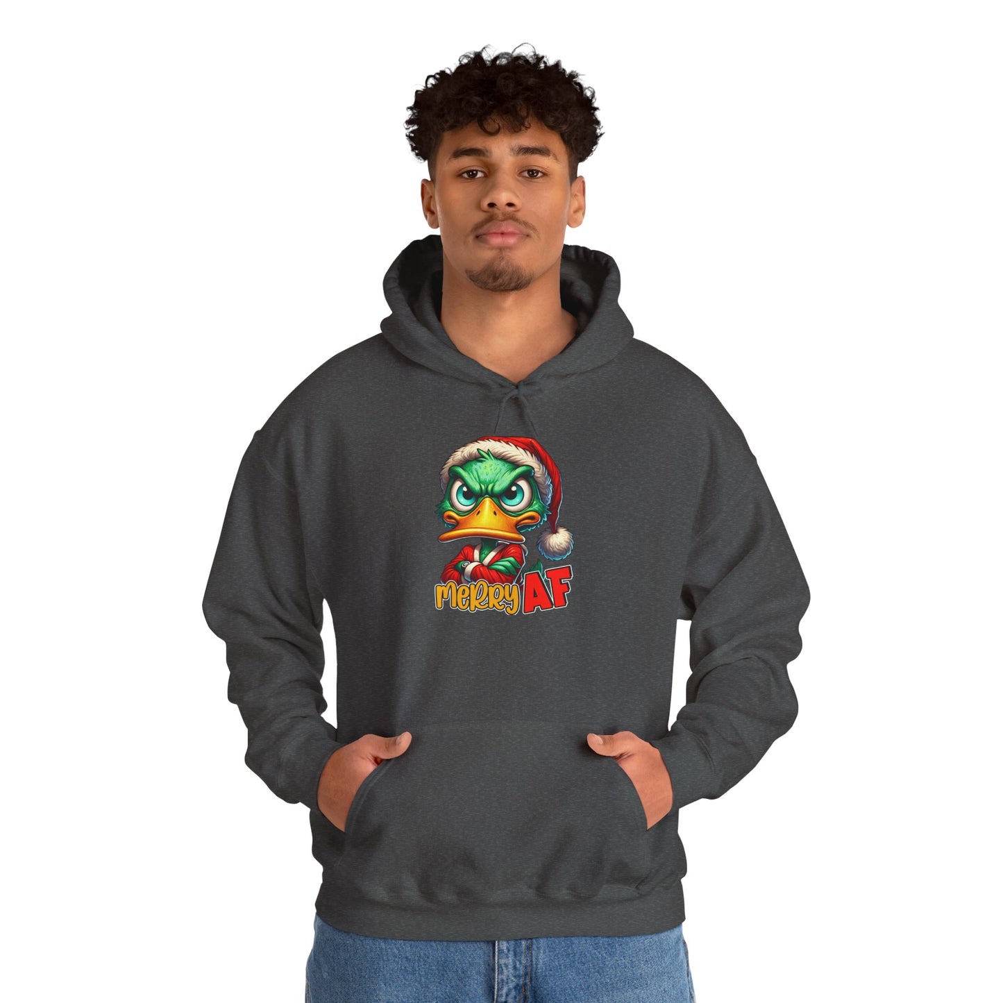 Festive Grinch Hoodie | Merry AF Gift for Christmas, Unisex Sweatshirt, Holiday Apparel, Cozy Sweatshirt, Grinch Lovers
