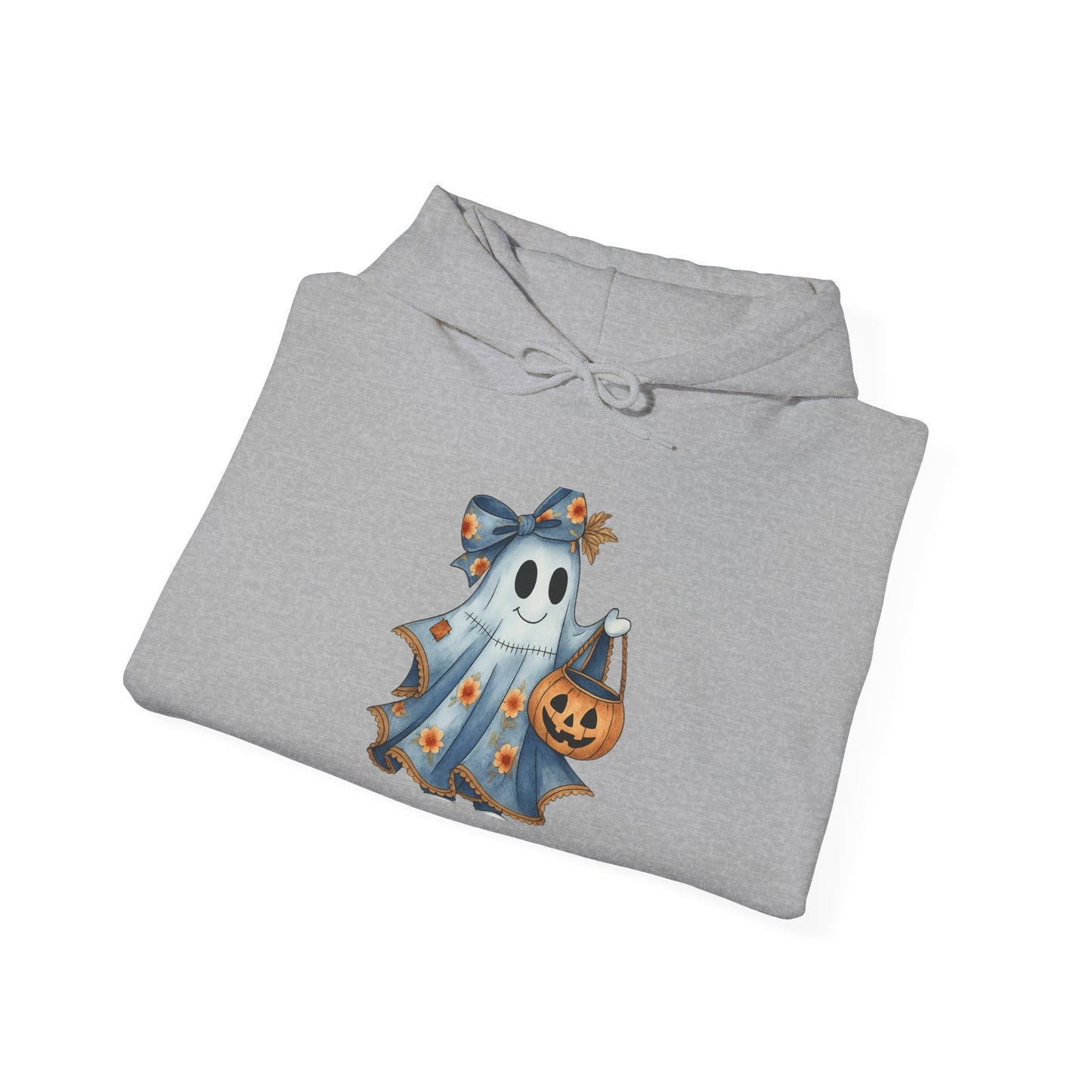 Ghostly Fun Hooded Hoodie, - Halloween Spirit, Cozy Comfort, Unisex Style, Casual Wear, Spooky Gift