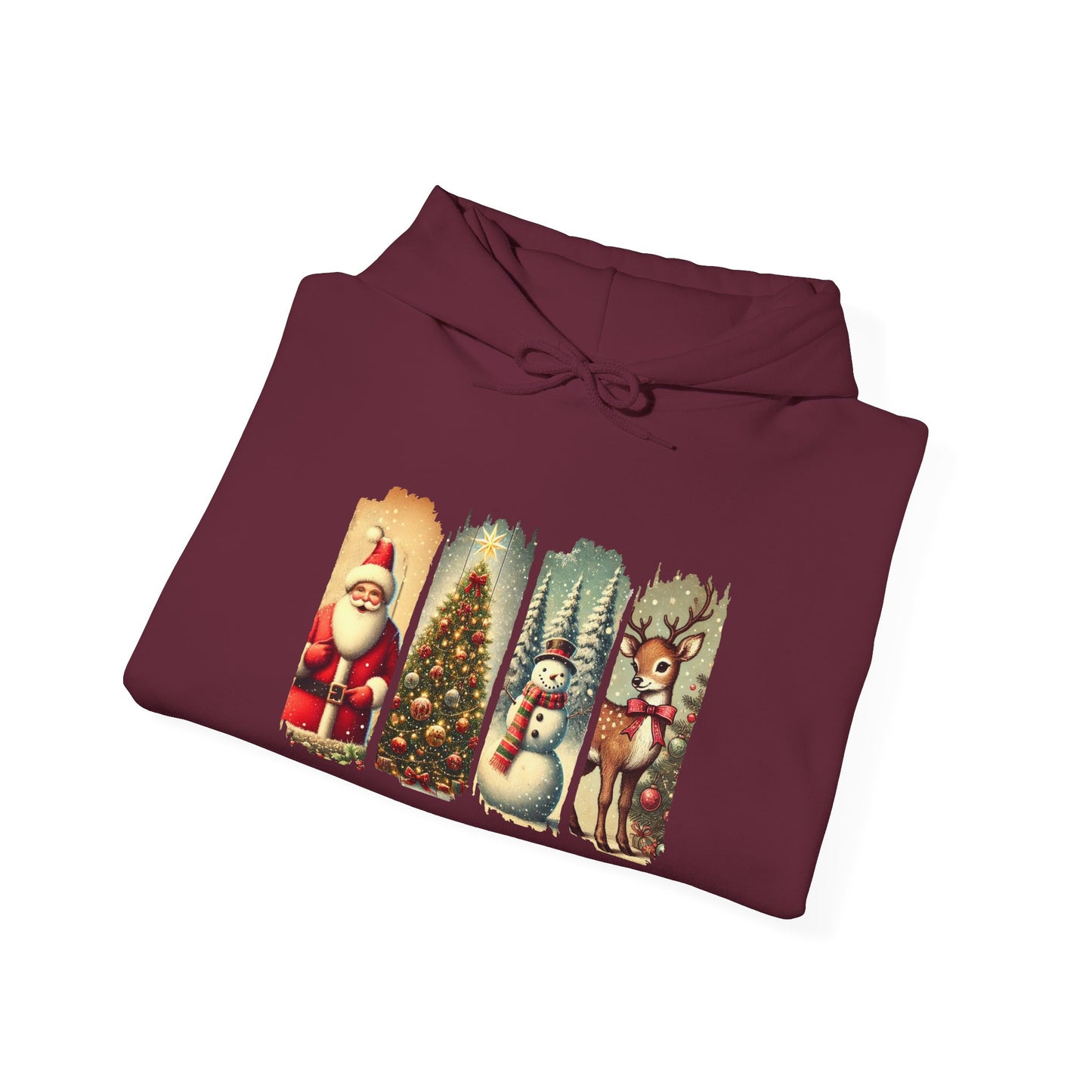 Cozy Christmas Sweatshirt with Vintage Holiday Designs, Unisex Hoodie for Winter, Christmas Gift, Holiday Wear, Festive Apparel