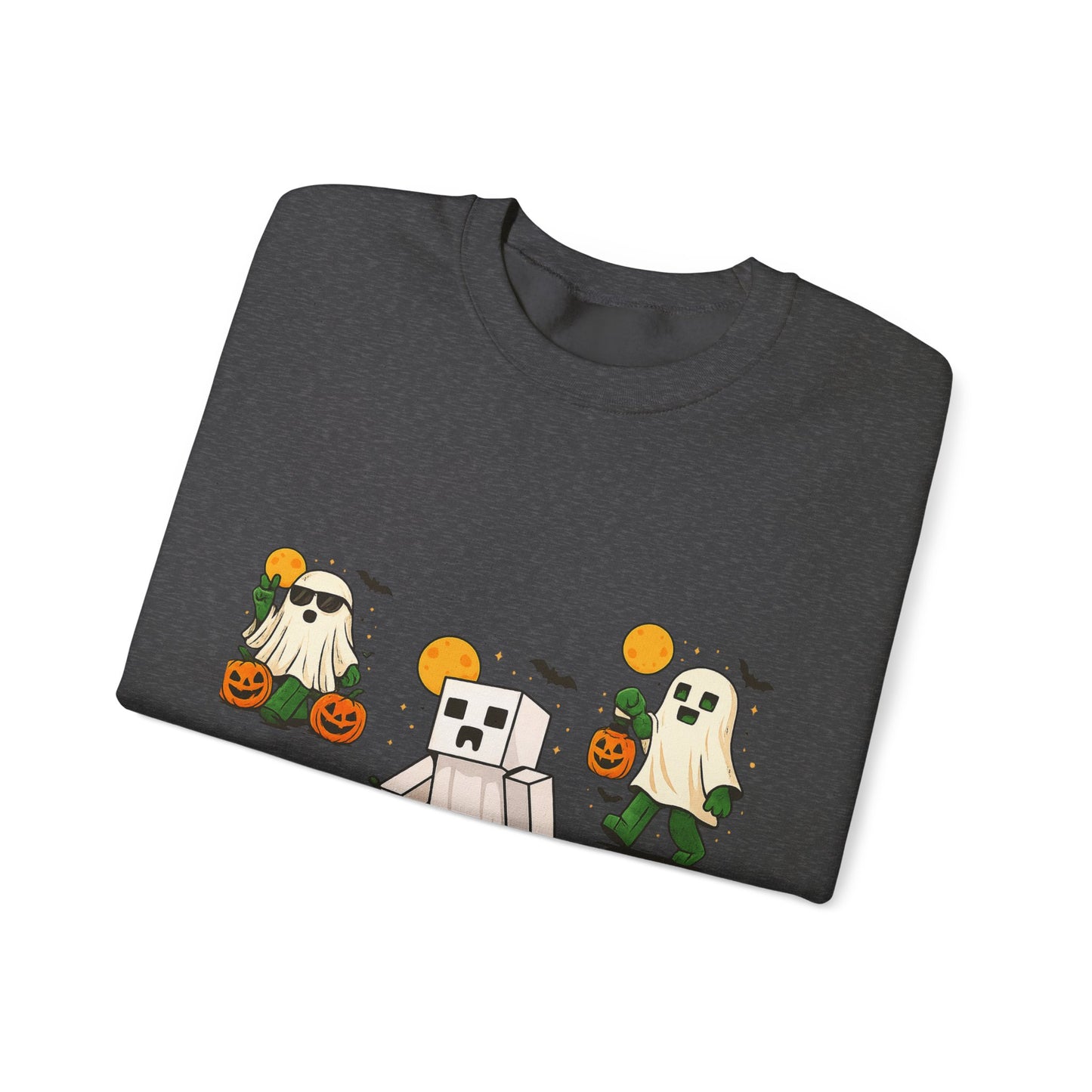 Halloween Ghost Cartoon Sweatshirt, Unisex Crewneck, Cozy Autumn Wear, Halloween Gifts, Spooky Season Apparel, Cute Sweatshirt