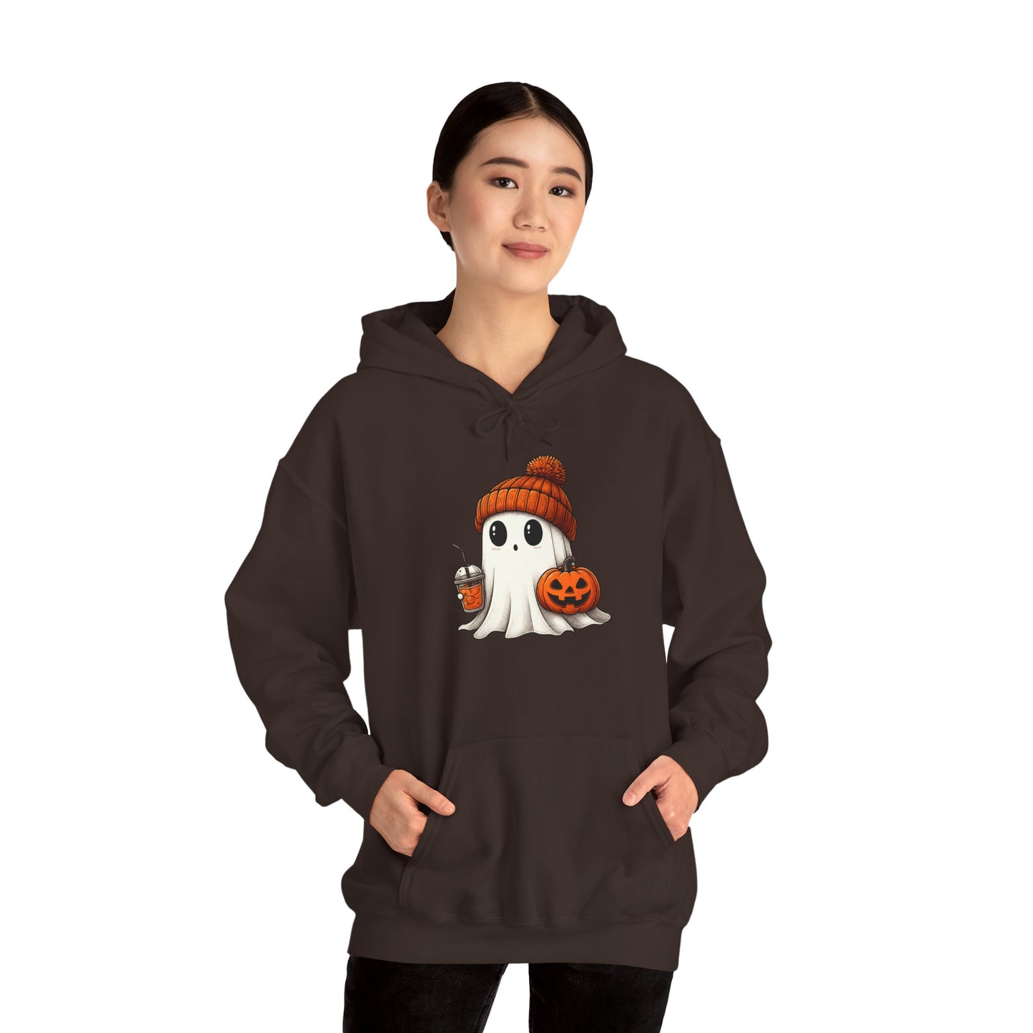 Halloween Ghost Hoodie, Unisex Halloween Apparel, Cute Pumpkin Design, Halloween Party Outfit
