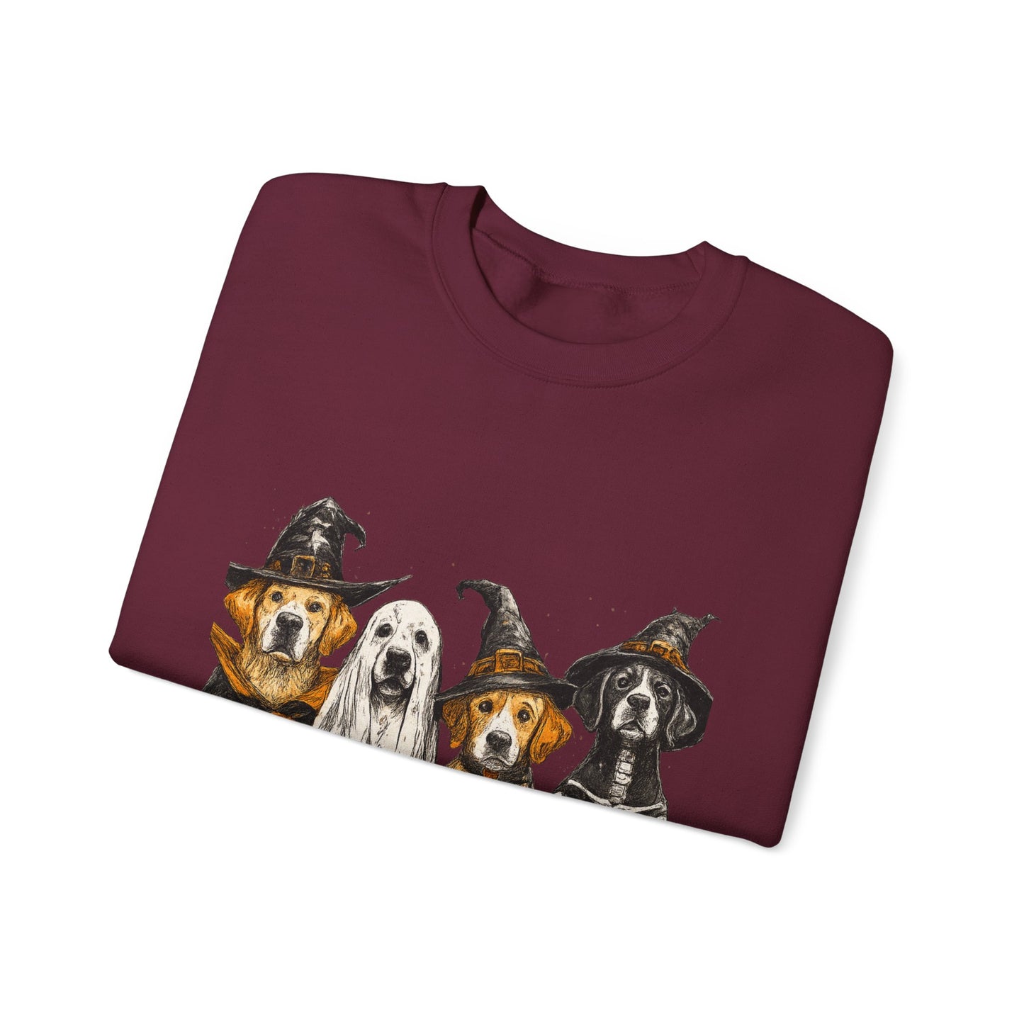 Halloween Dog-Themed Sweatshirt, Cozy Fall Apparel, Unisex Crewneck, Pet Lover Gift, Spooky Season Fashion