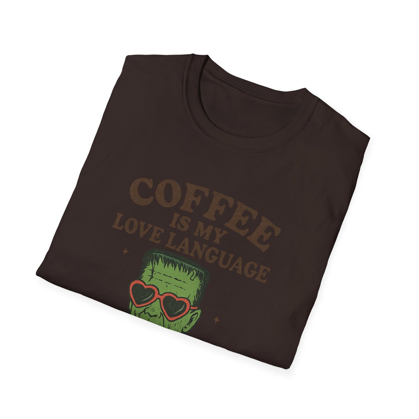 Frankenstein Coffee Lover T-Shirt, Funny Gift for Coffee Lovers, Unisex Tee, Perfect for Halloween, Casual Wear, Gift for Him/Her