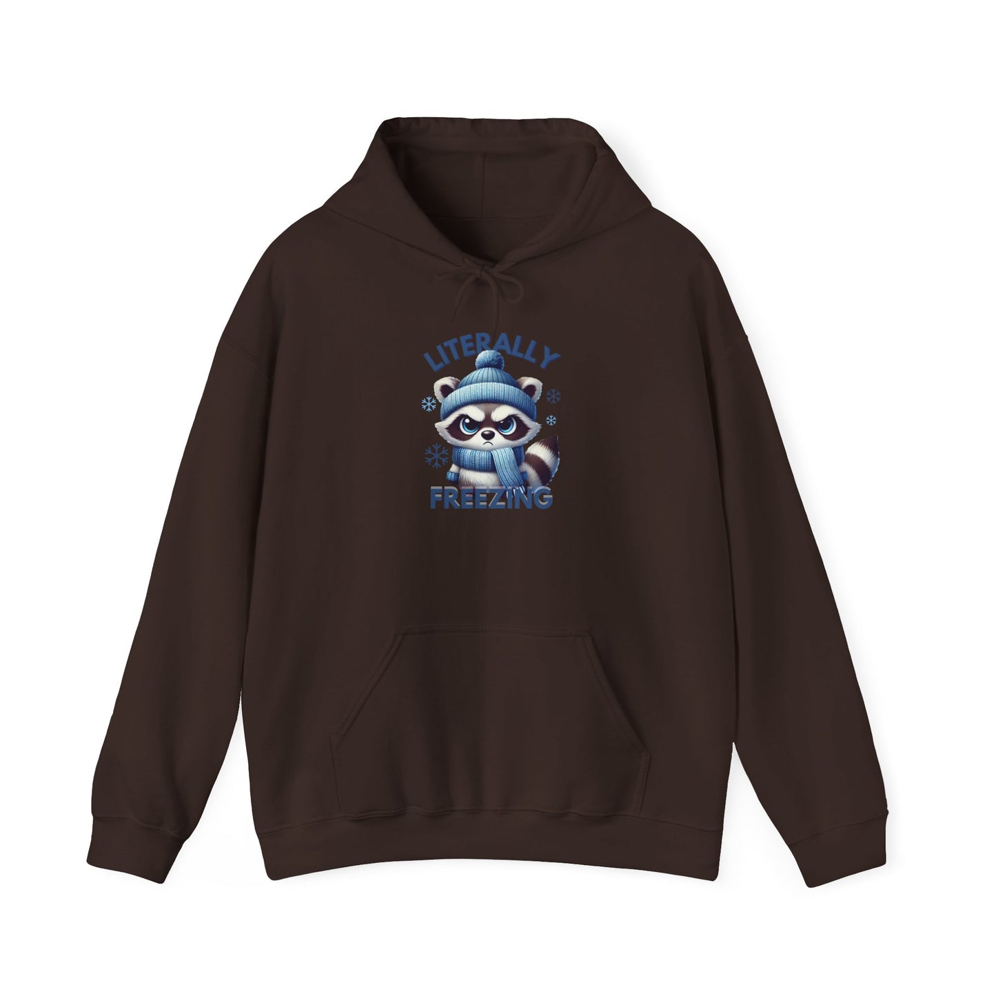Chilly Raccoon Hoodie, Cozy Gift for Winter, Funny Hooded Hoodie, Cute Animal Apparel, Holiday Essentials