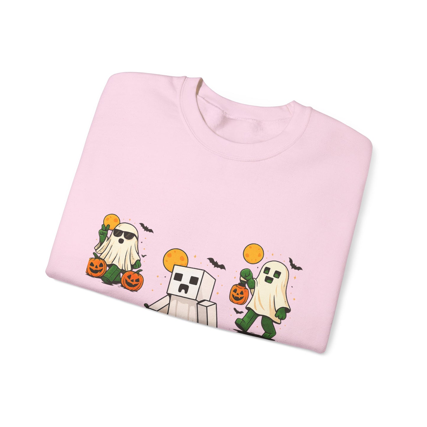 Halloween Ghost Cartoon Sweatshirt, Unisex Crewneck, Cozy Autumn Wear, Halloween Gifts, Spooky Season Apparel, Cute Sweatshirt