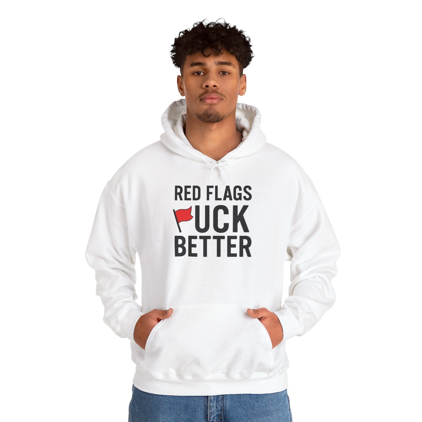 Red Flags Hoodie - Unisex Heavy Blend Hoodie for Casual Wear, Gift for Friends, Streetwear Style, Funny Hoodie, Soft and Cozy