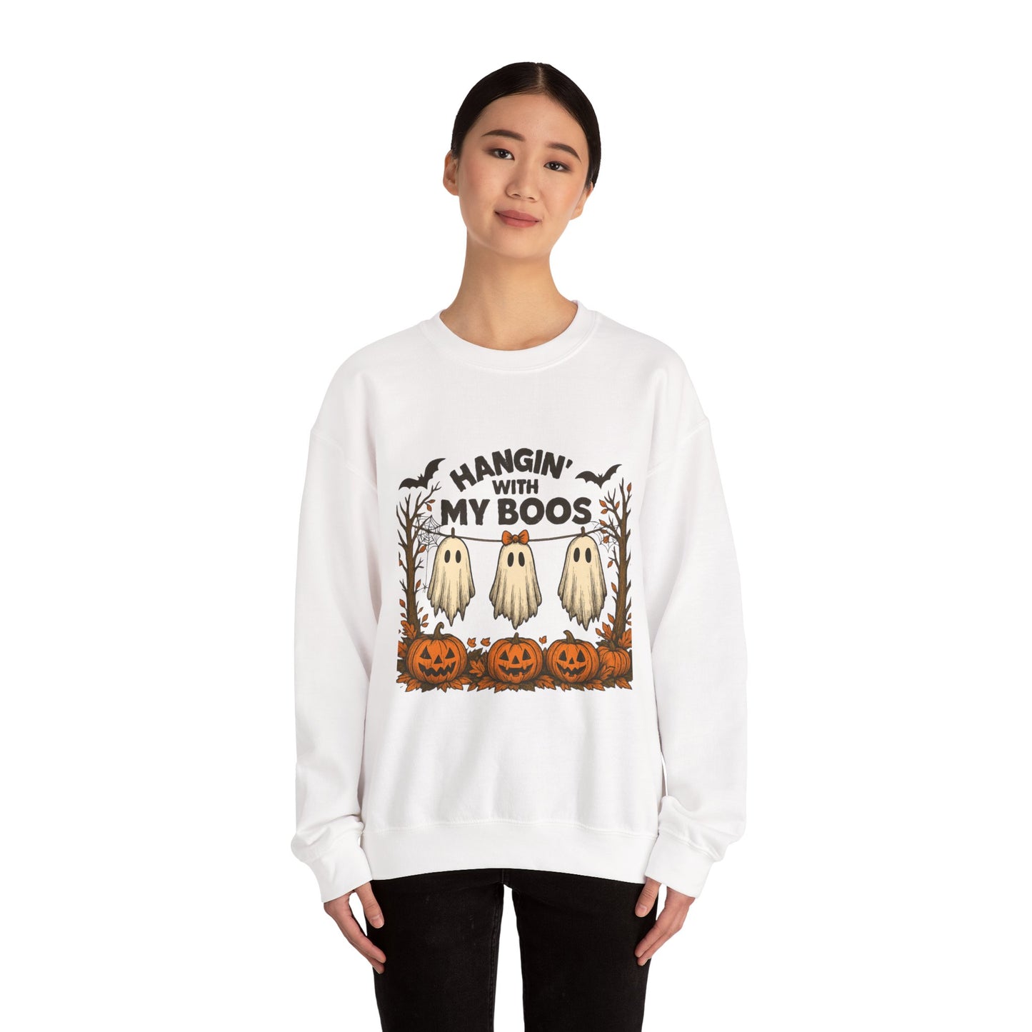 Halloween Ghost Sweatshirt, Cozy Unisex Crewneck, Fall Apparel, Halloween Costume, Spooky Season Outfit