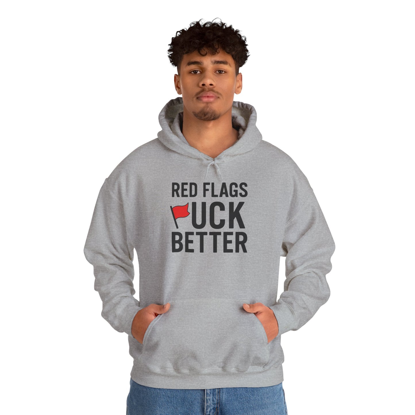 Red Flags Hoodie - Unisex Heavy Blend Hoodie for Casual Wear, Gift for Friends, Streetwear Style, Funny Hoodie, Soft and Cozy