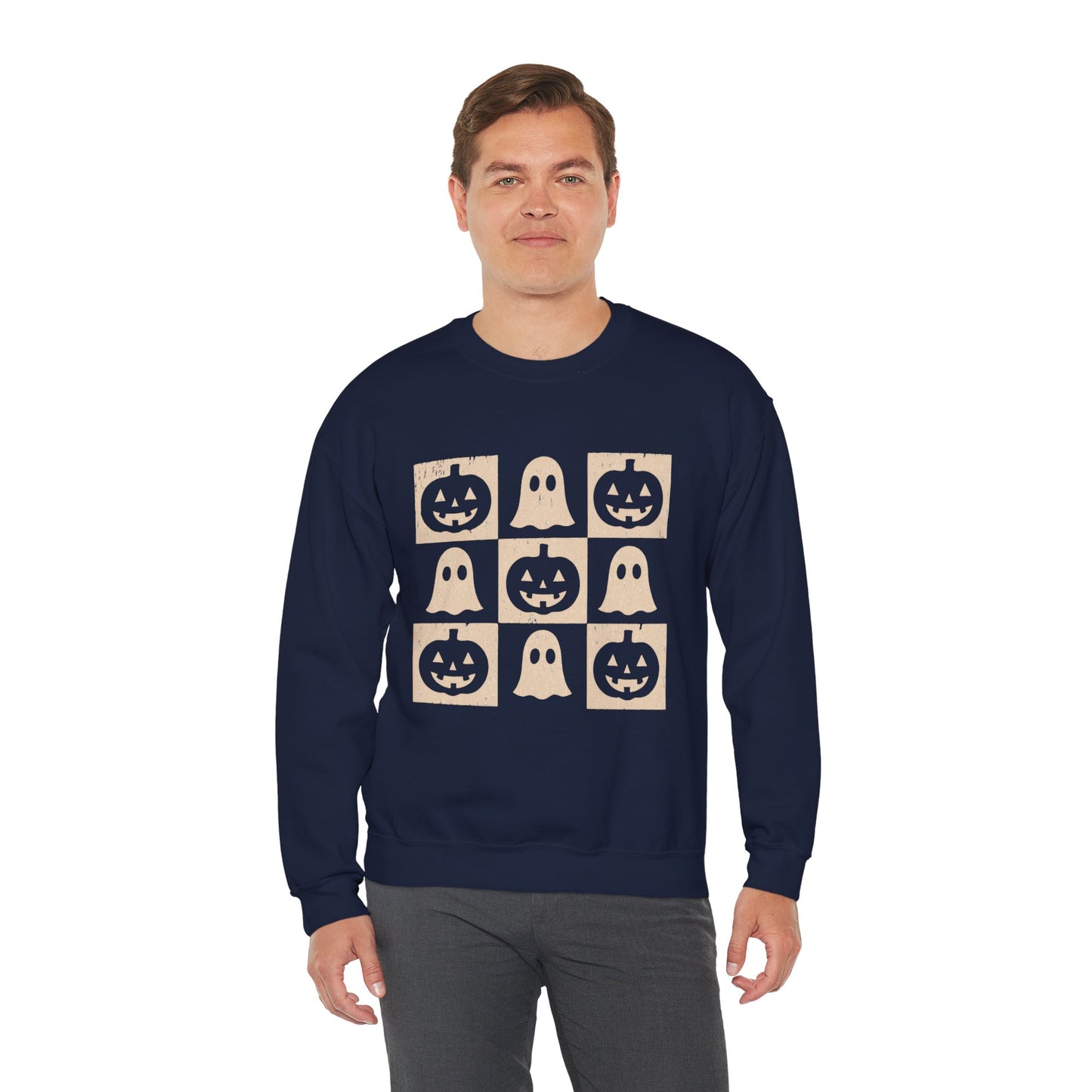 Halloween Ghosts Sweatshirt, Cozy Fall Sweater, Unisex Crewneck for Halloween, Cute Ghost Design, Perfect for Autumn Celebrations