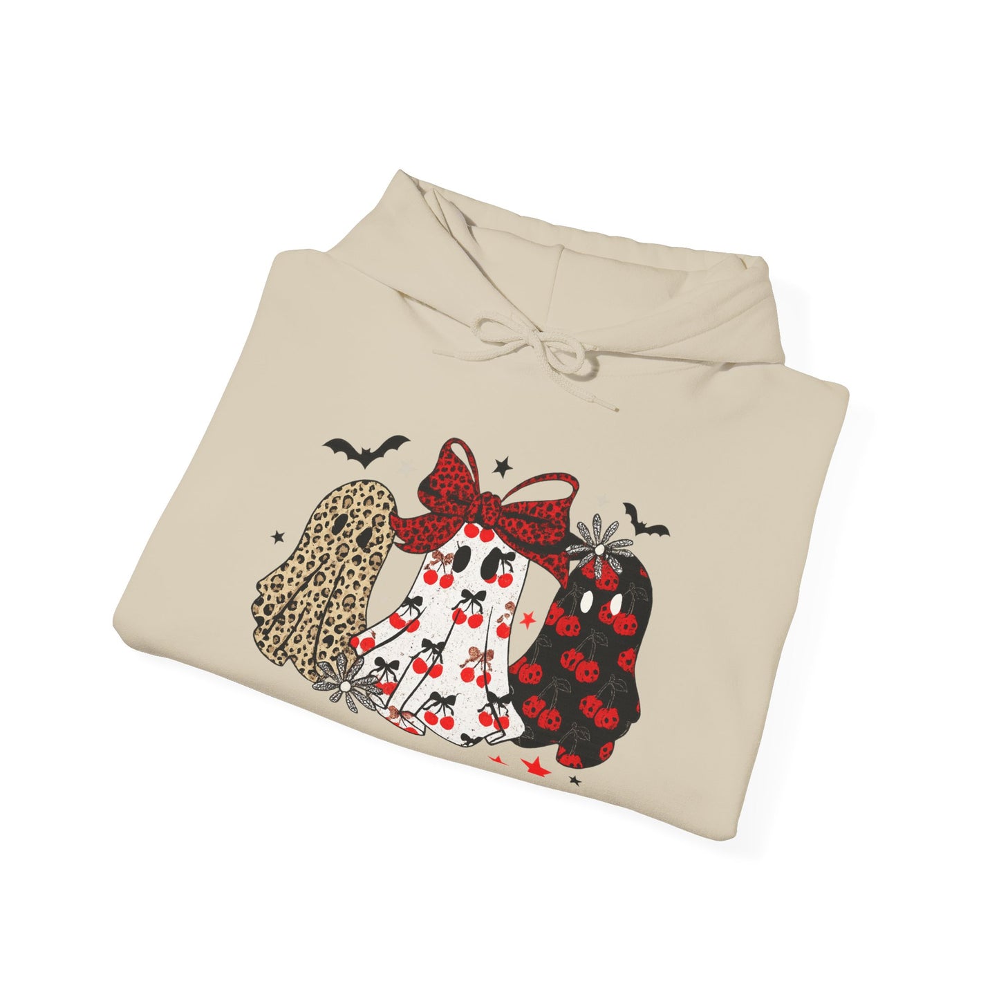 Cute Graphic Hooded Sweatshirt for Women, Cozy Casual Wear, Perfect for Halloween, Bat and Pumpkin Design, Fall Fashion