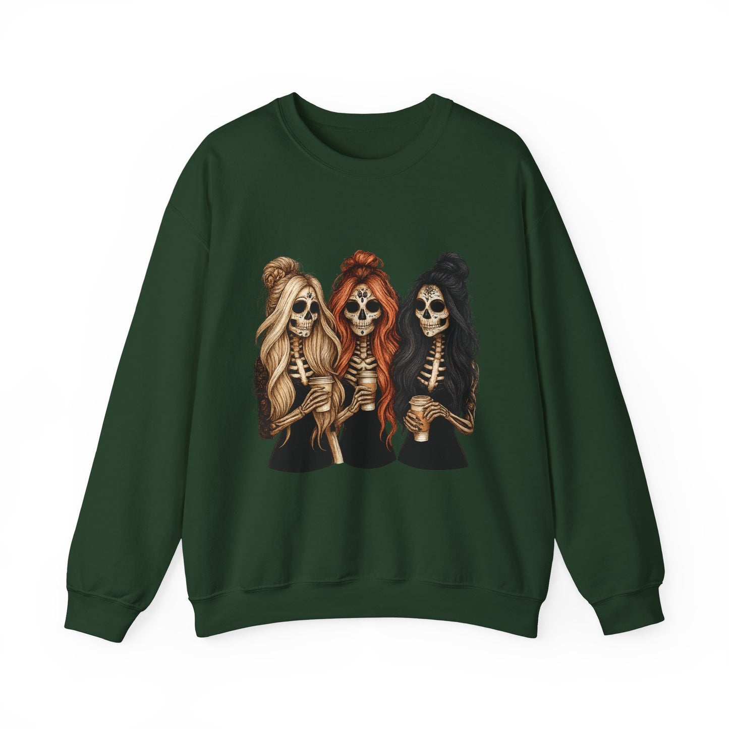 Halloween Skeleton Crewneck Sweatshirt, Cozy Unisex Sweatshirt, Trendy Halloween Apparel, Gift for Halloween Lovers, Spooky Season Outfit