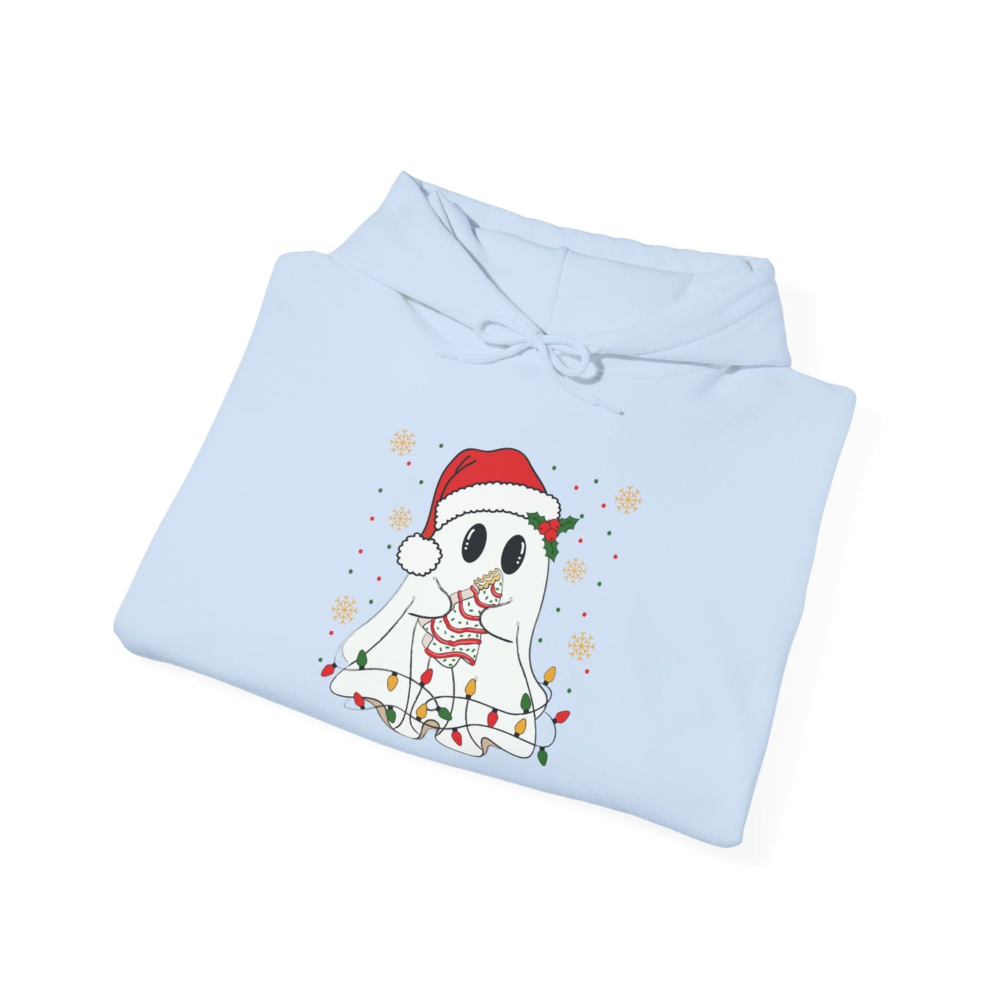 Santa Ghost Christmas Hoodie, Unisex Holiday Hoodie, Cute Winter Apparel, Cozy Gift for Ghost Lovers, Funny Xmas Clothing