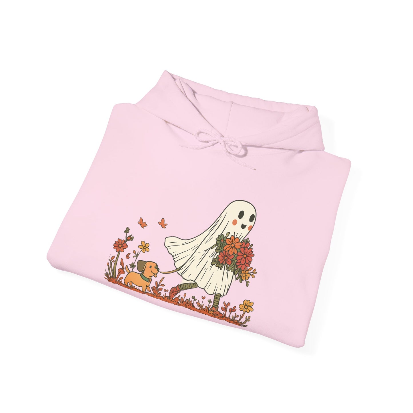 Ghostly Blooms Hoodie - Cozy Fall Fashion, Halloween Spirit, Gift for Friends, Trendy Hoodie, Autumn Style