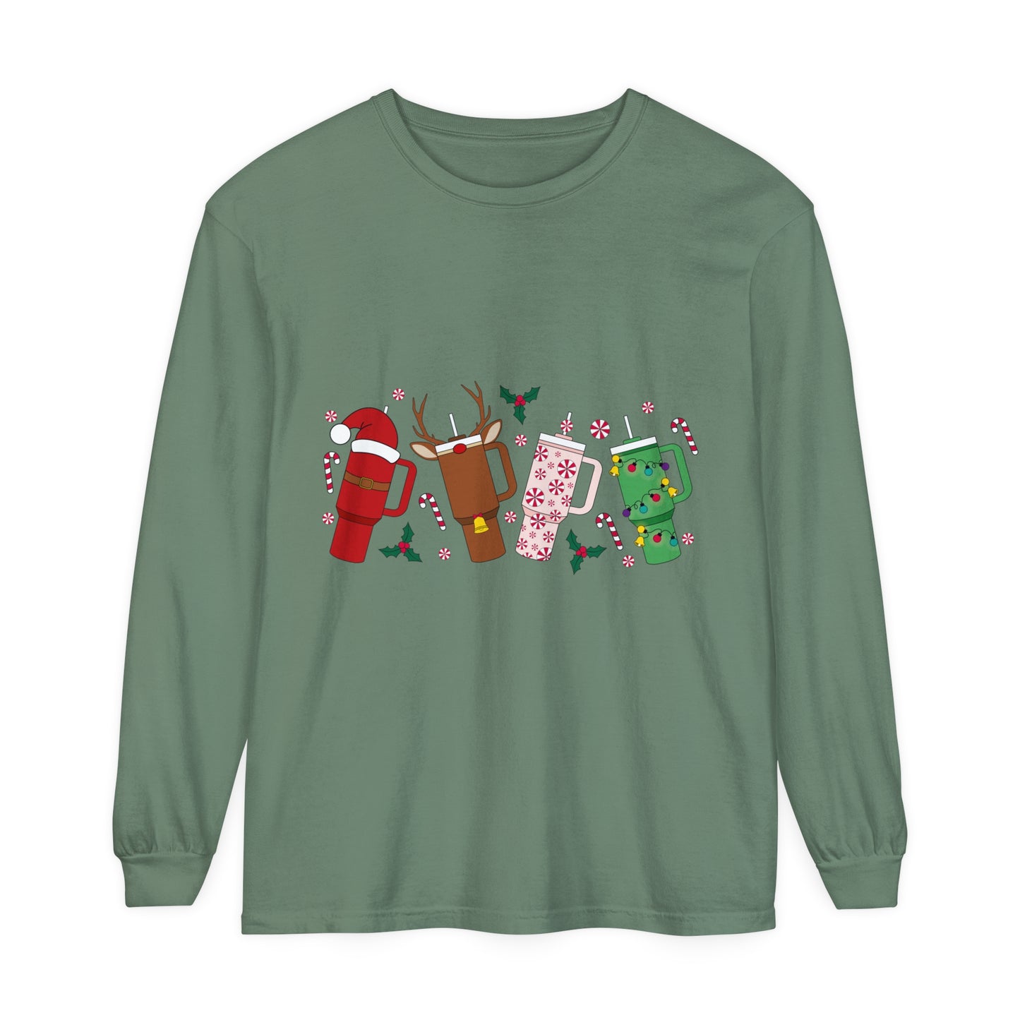 Christmas Unisex Garment-dyed Long Sleeve T-Shirt